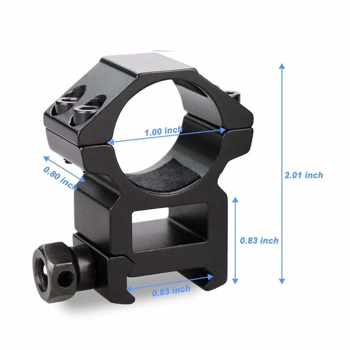 Anelli per cannocchiale da 1 Pollice ad Alto Profilo per Guida Picatinny da 20 mm, 2 Pezzi