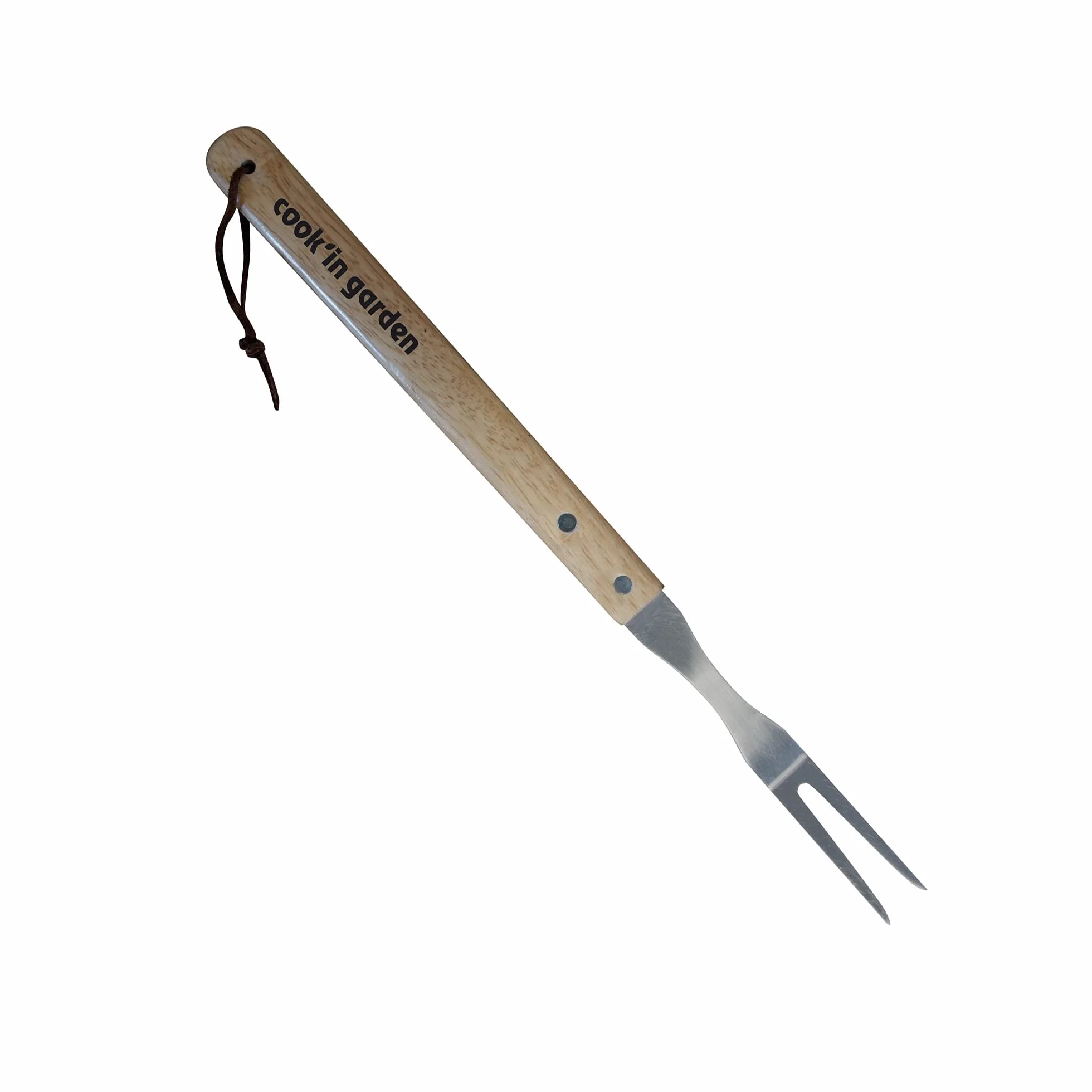Cook’in Garden - Forchetta Essentiel in Inox con Manico in Legno FSC® 100%, utensile Resistente per Barbecue e plancha, Ideale per Cucina Esterna, Accessorio Durevole per Giardino e terrazza