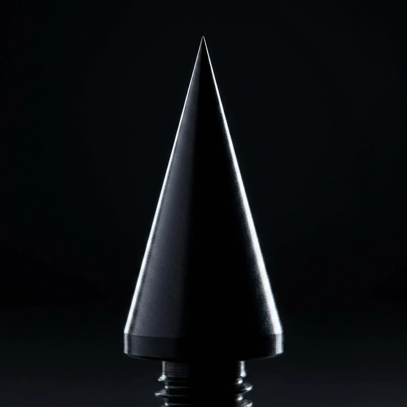 Set di punte e cuscinetti per altoparlanti M6, alluminio nero, Ø10 mm cono con radius pad Ø20 mm, ammortizzatori vibrazioni HiFi