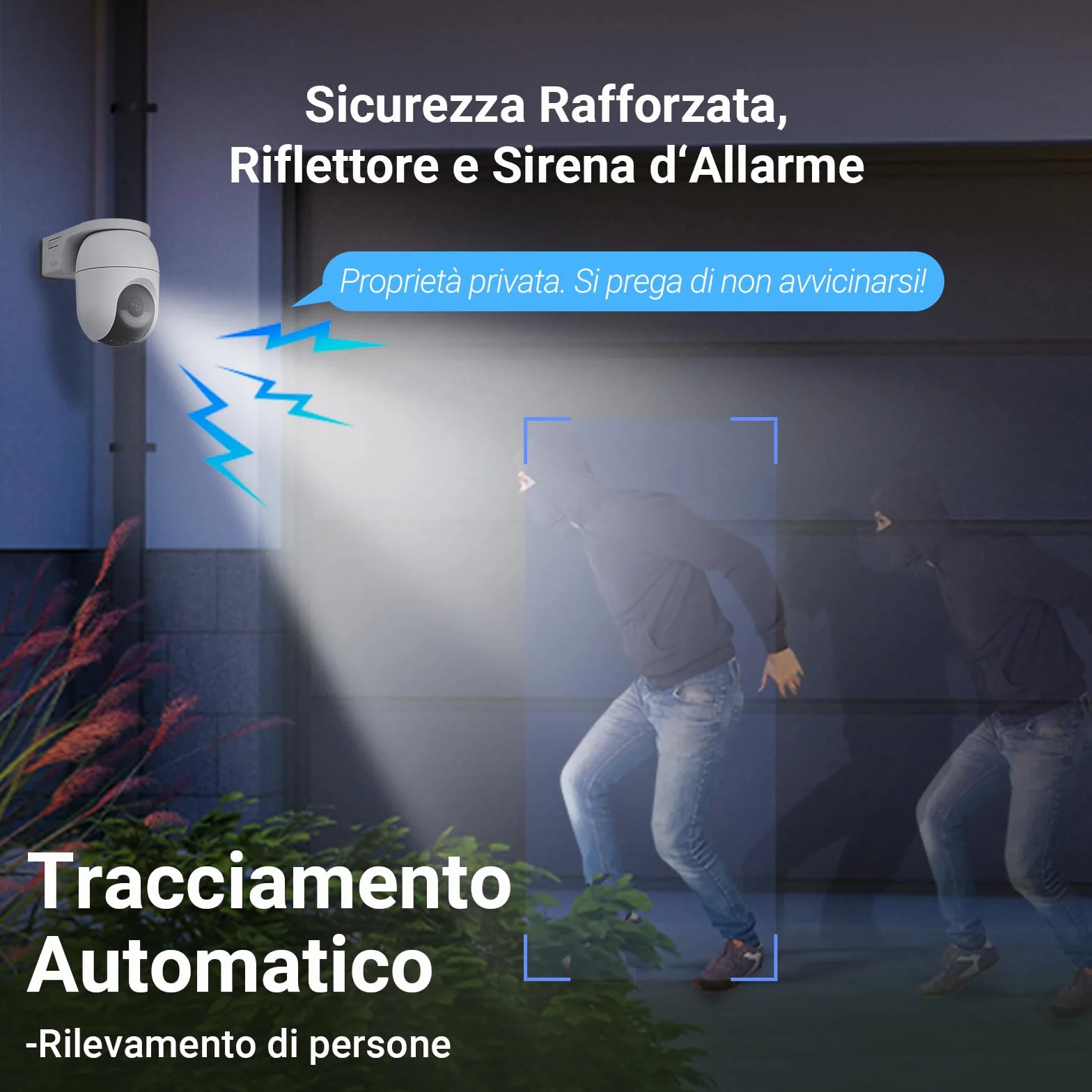 EZVIZ CB8 Lite 2K+ Telecamera WiFi Esterno Pannello Solare PTZ 360° AOV Rilevamento Persone Veicoli Audio Bidirezionale Visione Notturna Colori Difesa Attiva