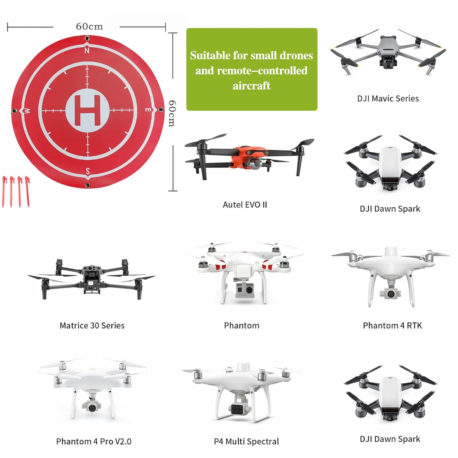 Pieghevole Portatile Helipad Universale per Droni Tappeto di Atterraggio