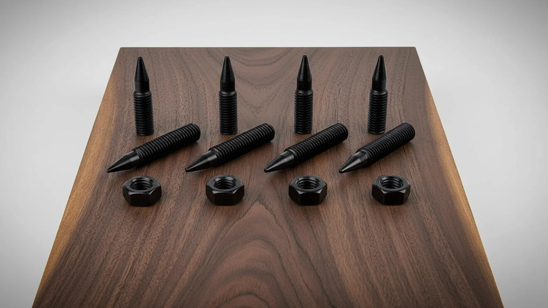 PrecisionGeek Speaker Spikes M8 Piedini Anti-Vibrazione per Diffusori Hi-Fi Acciaio Brunito Ø8 M8×45 mm