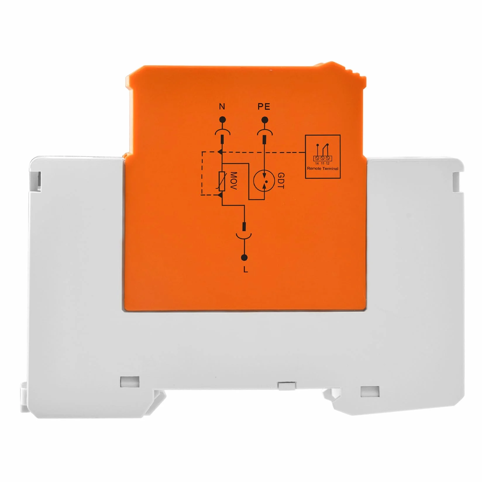 Heschen HS-40D SPD Dispositivo di Protezione Sovratensione 275VAC 20KA 1+NPE L-Line Down Ignifugo Guida DIN 35mm