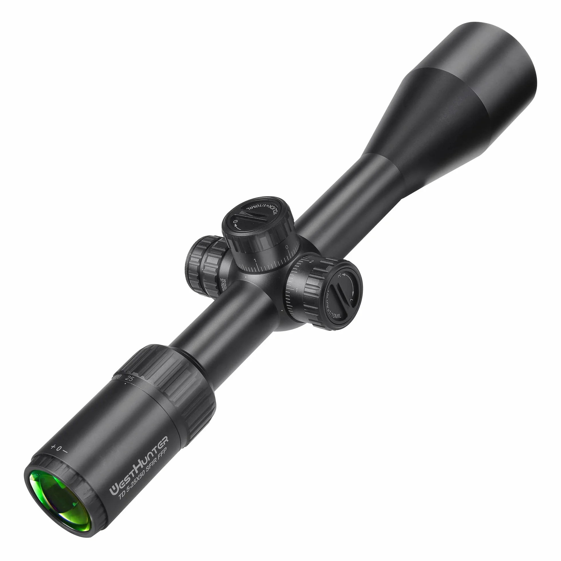 WestHunter Optics TD 5-25x50 SFIR FFP Mirino Telescopico di Precisione a Lungo Raggio, Illuminazione Rossa, 30 mm