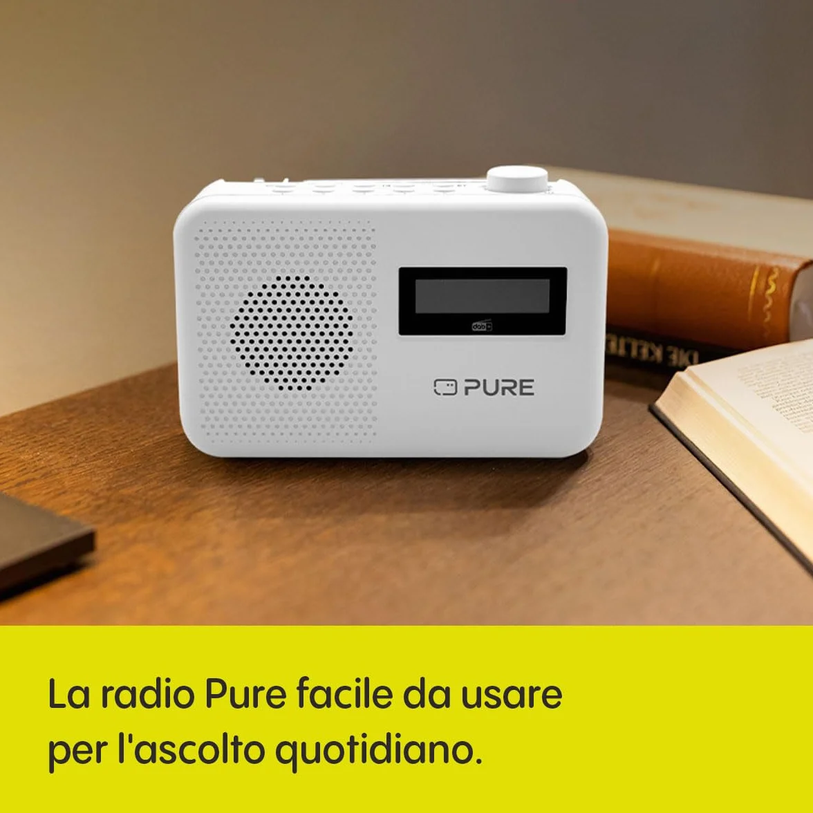 Pure Elan One2 Radio Portatile DAB+/FM Bluetooth 5.1 LCD Bianco Cotone