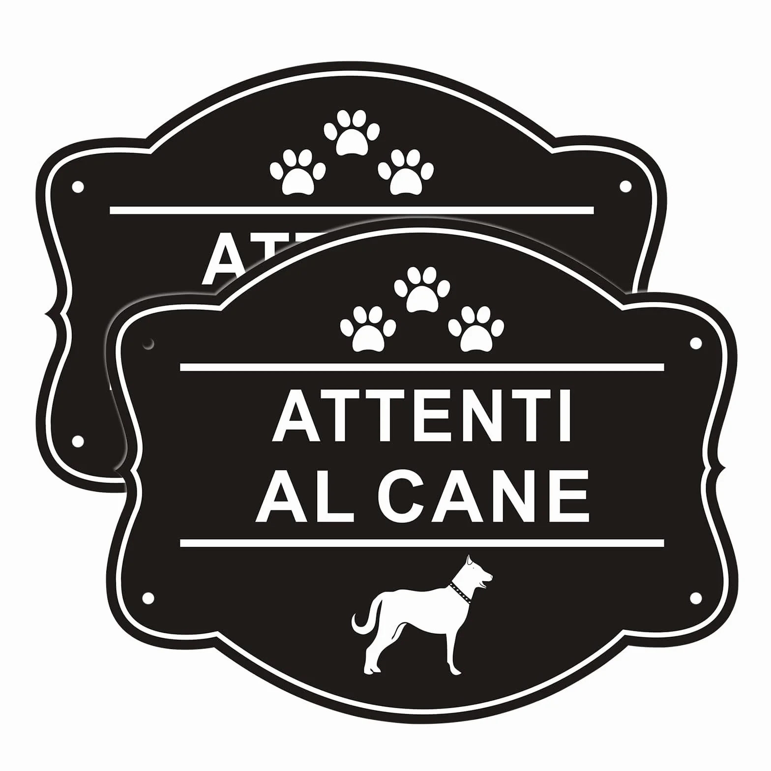 2 pz Cartello Attenti al Cane Metallo in Alluminio,20 x 25 cm,Facile da installare,per Uso Interno o Esterno,Resistente UV,Resistente alle intemperie