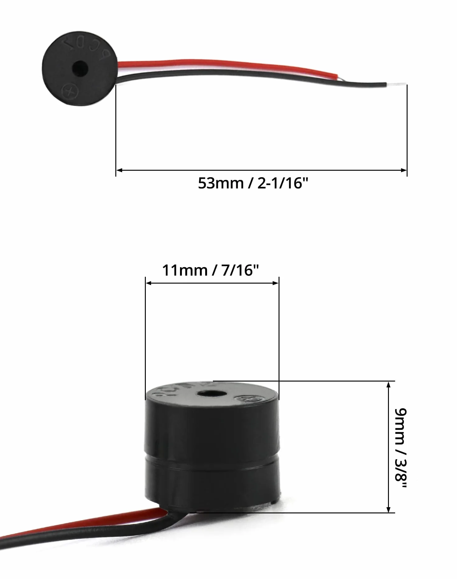 QWORK 20 Pezzi Cicalino Elettronico di Allarme, 3-12 V Buzzer 85 dB, Cavo 50 mm