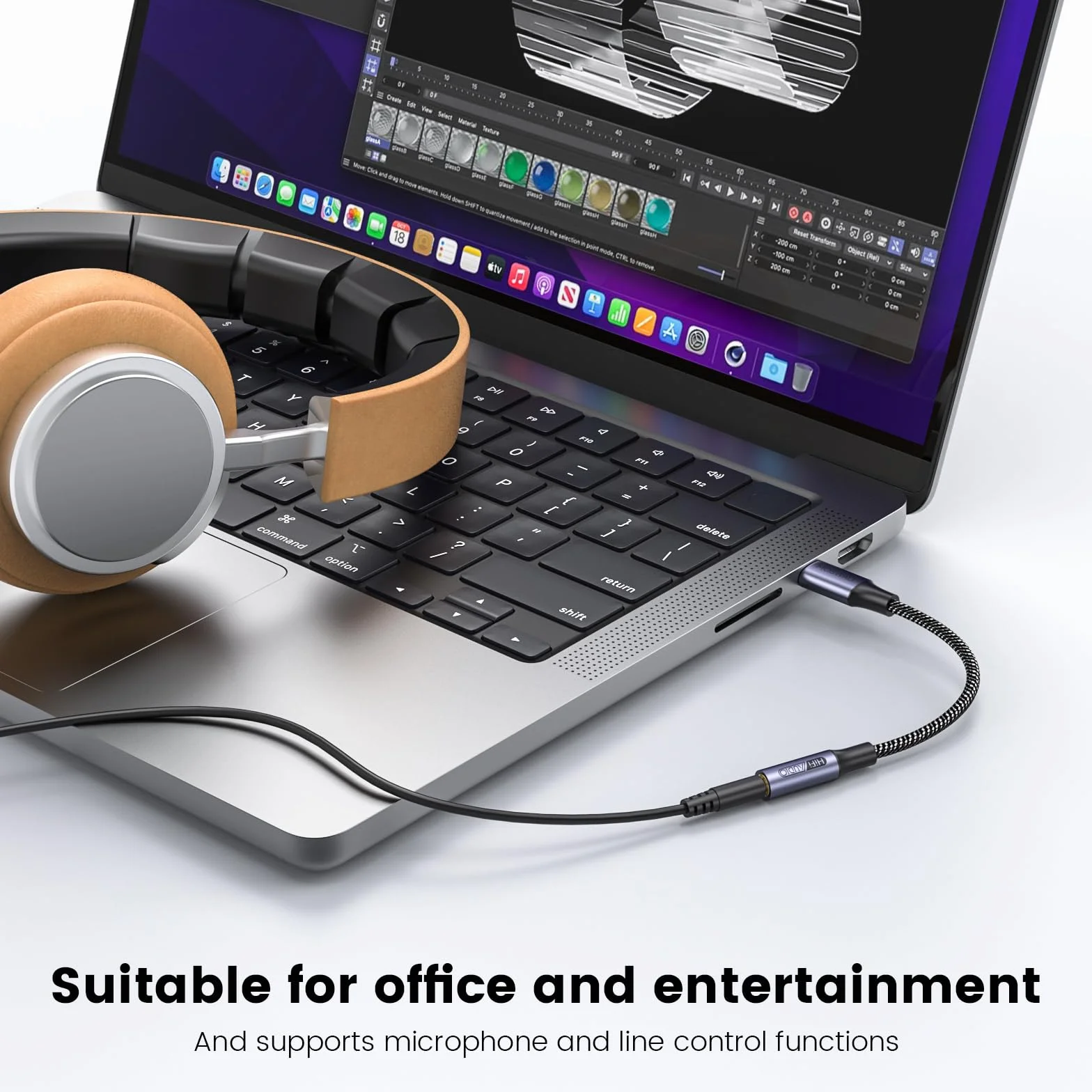 MOSWAG Adattatore per Cuffie USB C a 3.5 mm con DAC Integrato, Compatibile con iPhone 17 Pro Max Air Samsung Galaxy S26 S25 S24 XIAOMI Google Pixel