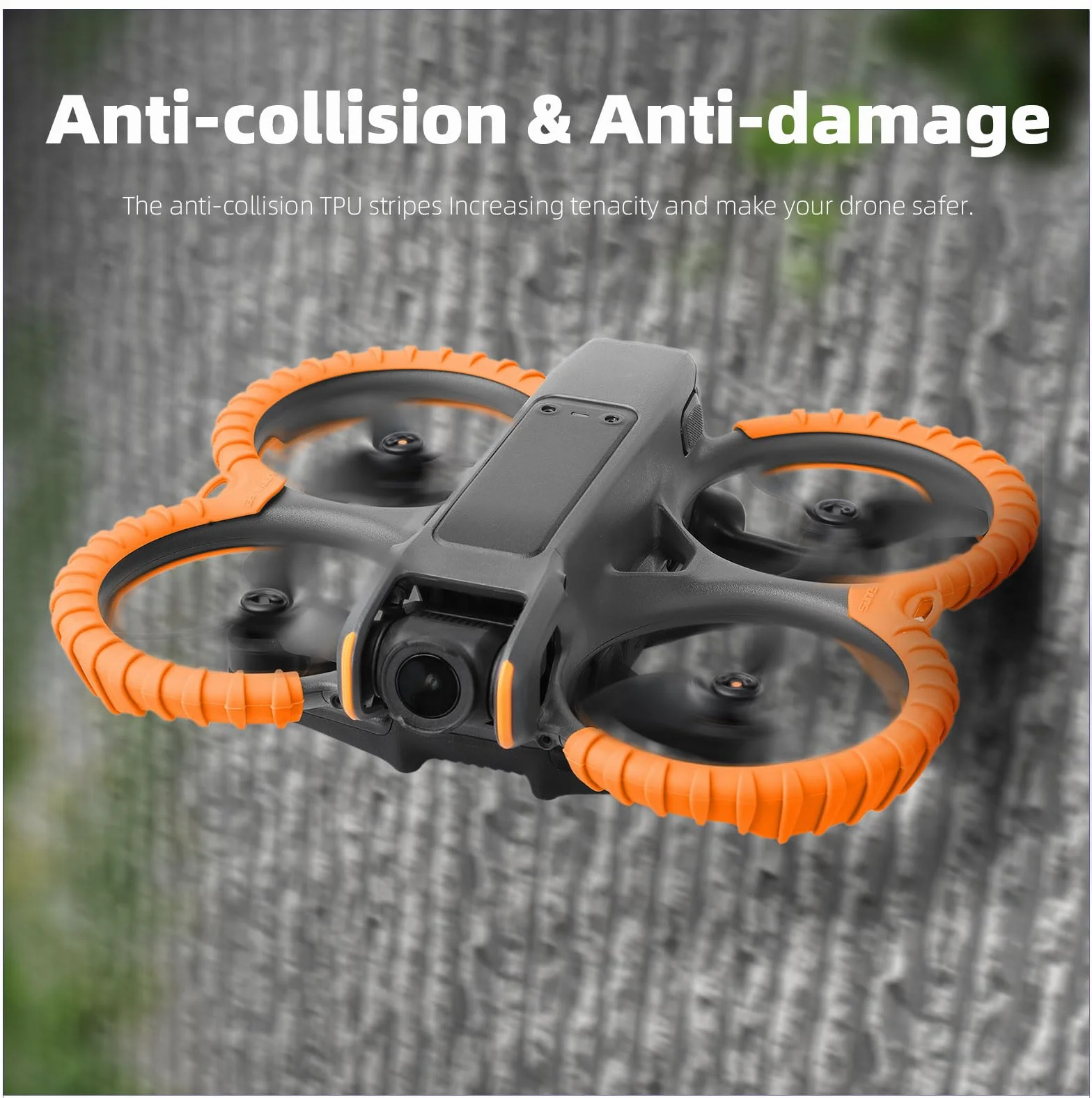 DJI Avata 2 TPU Propeller Guard Anelli di Protezione Paraurti Posteriore Nero Set