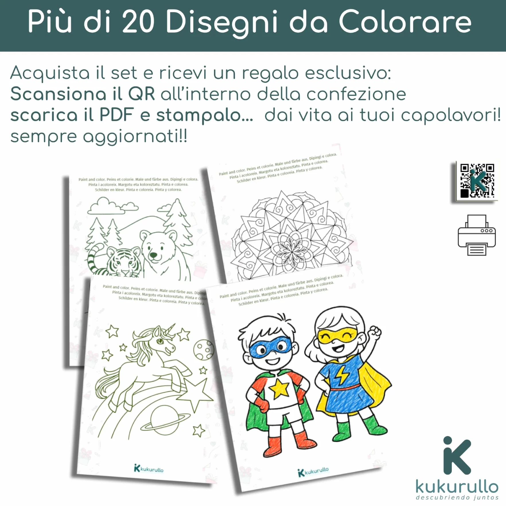 Set da 25 astucci con 6 matite colorate per bambini – idea regalo compleanno