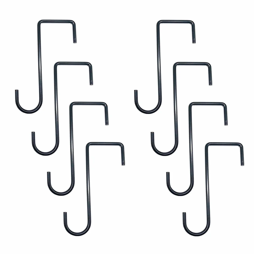 8 Pezzi Gancio da giardino,ganci per recinzione in vinile,ganci per patio,per Interno ed esterno piante e fioriere,campanelli eolici,mangiatoie per uccelli,decorazioni da giardino(Nero)