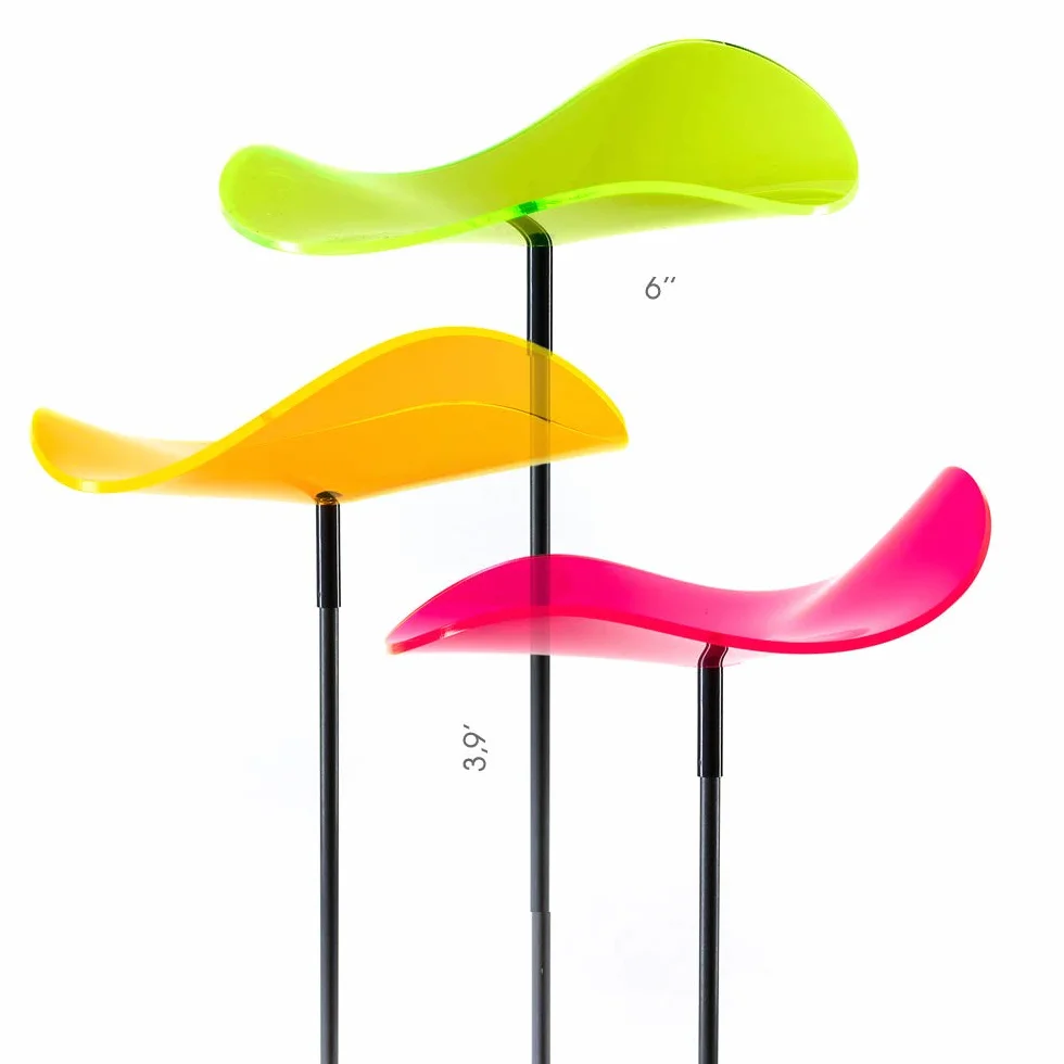 Cazador-del-sol ® Lucy - Medio | 3 acchiappasole curvi colorati (15 cm di diametro), altezza 120 cm