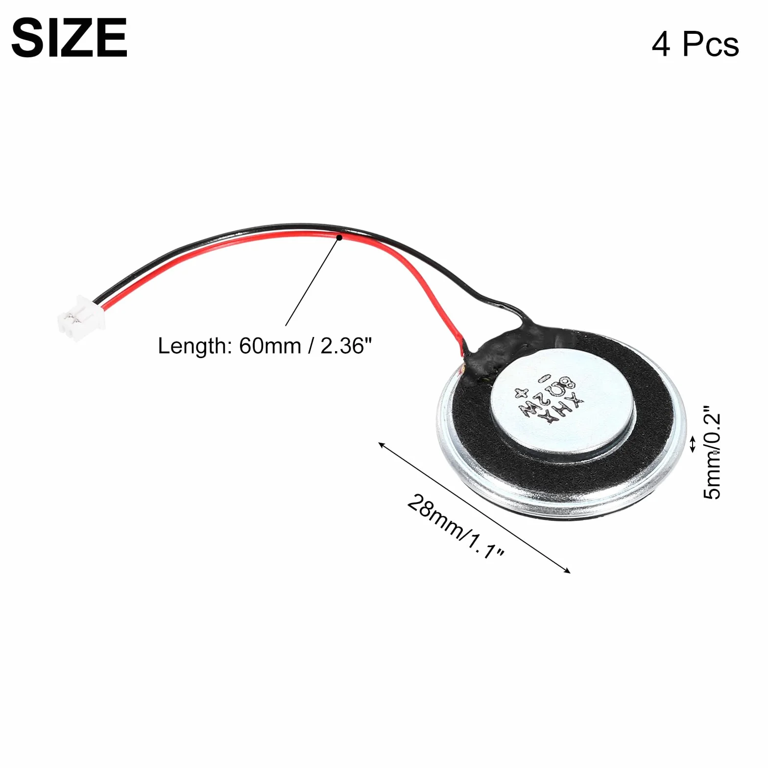 QUARKZMAN 2W 8 Ohm 60mm Rotondo Mini Altoparlante Guscio Metallico Micro Magnete Speaker con Filo Per Radio DVD EVD