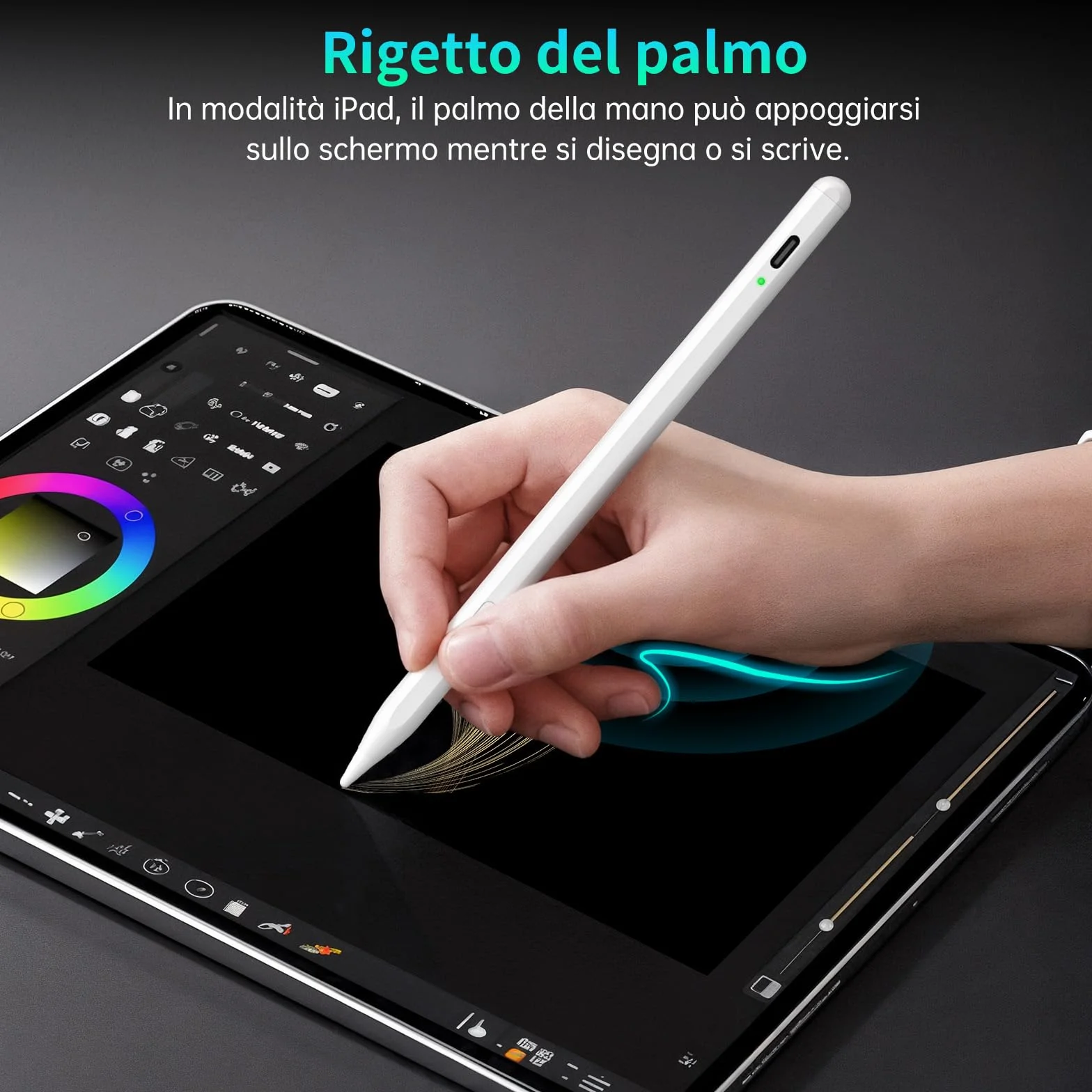MEKO Dual-System Penna per Tablet, Compatibile con iPad Pro/Air/Mini, Samsung, Xiaomi, iPhone, Switch, Ricarica Rapida (Bianco)