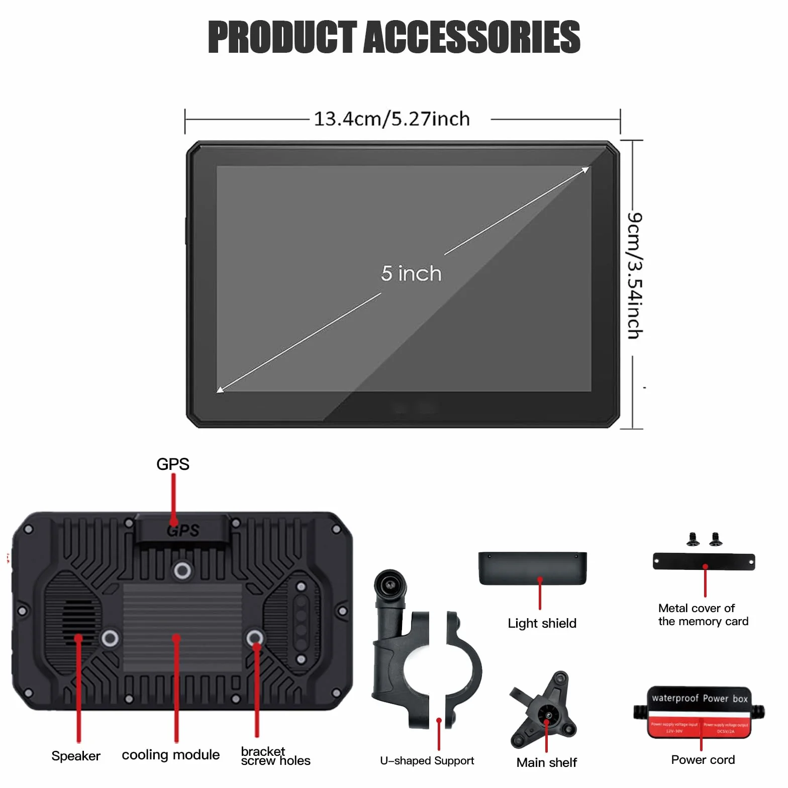 Moto Touch Screen CarPlay 5 Pollici GPS Portatile Wireless CarPlay Android Auto IPx7 Impermeabile Antifurto Siri Google Assistant