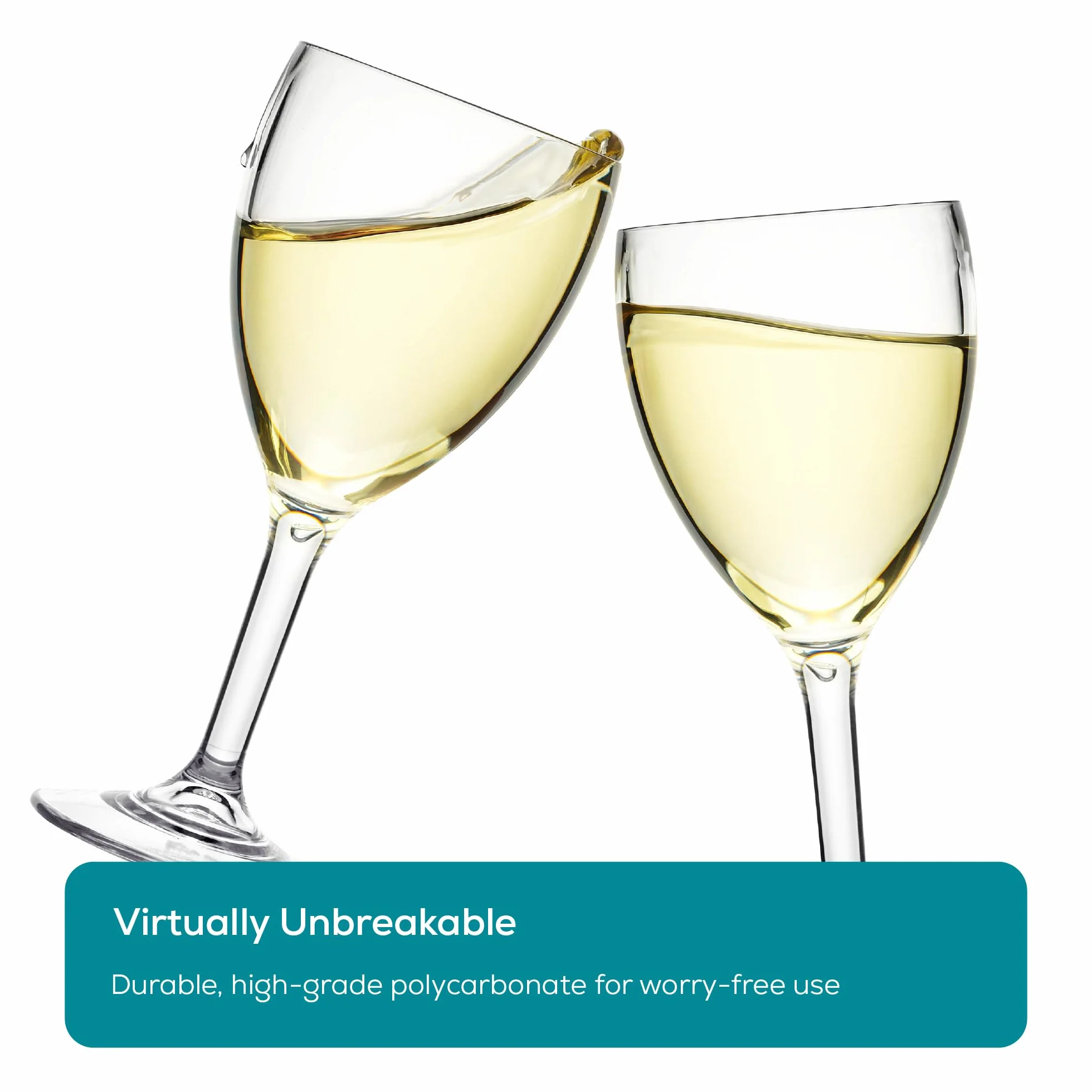 Lay-Z-Spa BWA0006 Bicchieri da vino in plastica infrangibili ultra trasparenti riutilizzabili lavabili in lavastoviglie per vasche idromassaggio piscine