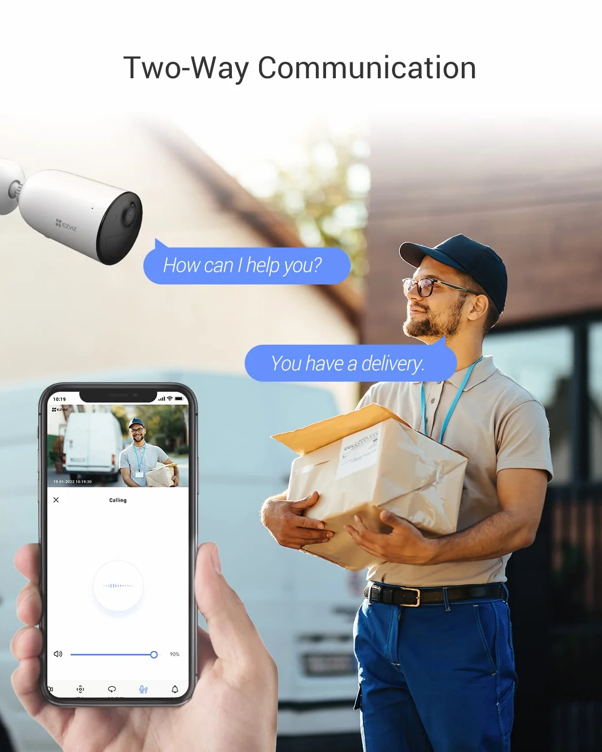 EZVIZ CB3 Telecamera Wi-Fi a batteria da esterno, Visione notturna a colori, 120 Giorni durata batteria, Impermeabile, Rilevamento Persone