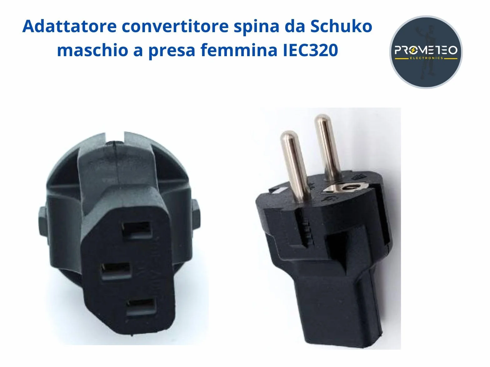 Adattatore convertitore spina da Schuko maschio a presa femmina IEC320 C13 16A 250V per UPS - Cavi alimentazione - gruppi continuità