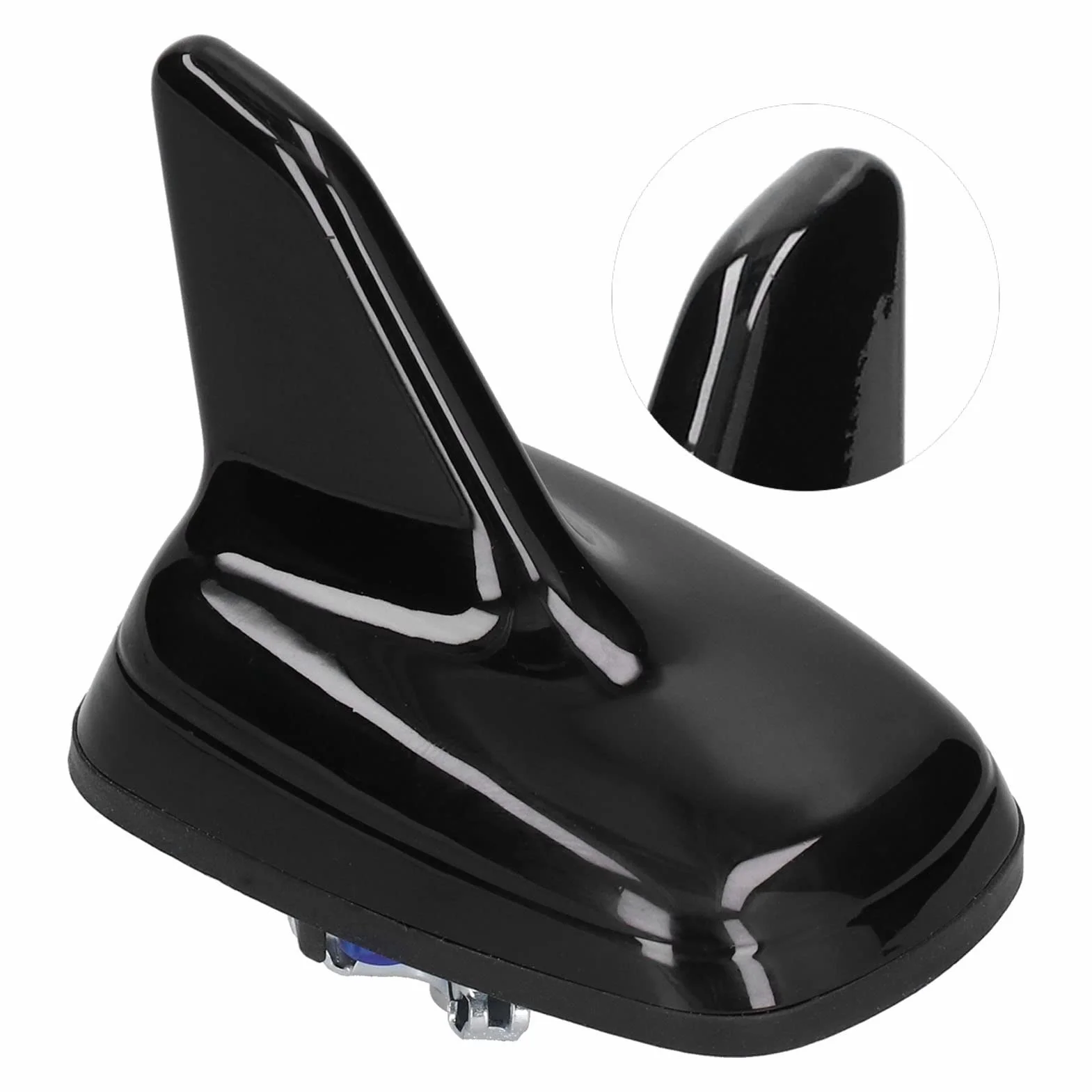 Antenna a Forma di Pinna Nera Lucida per GPS e GSM, Montante Universale in Metallo ABS