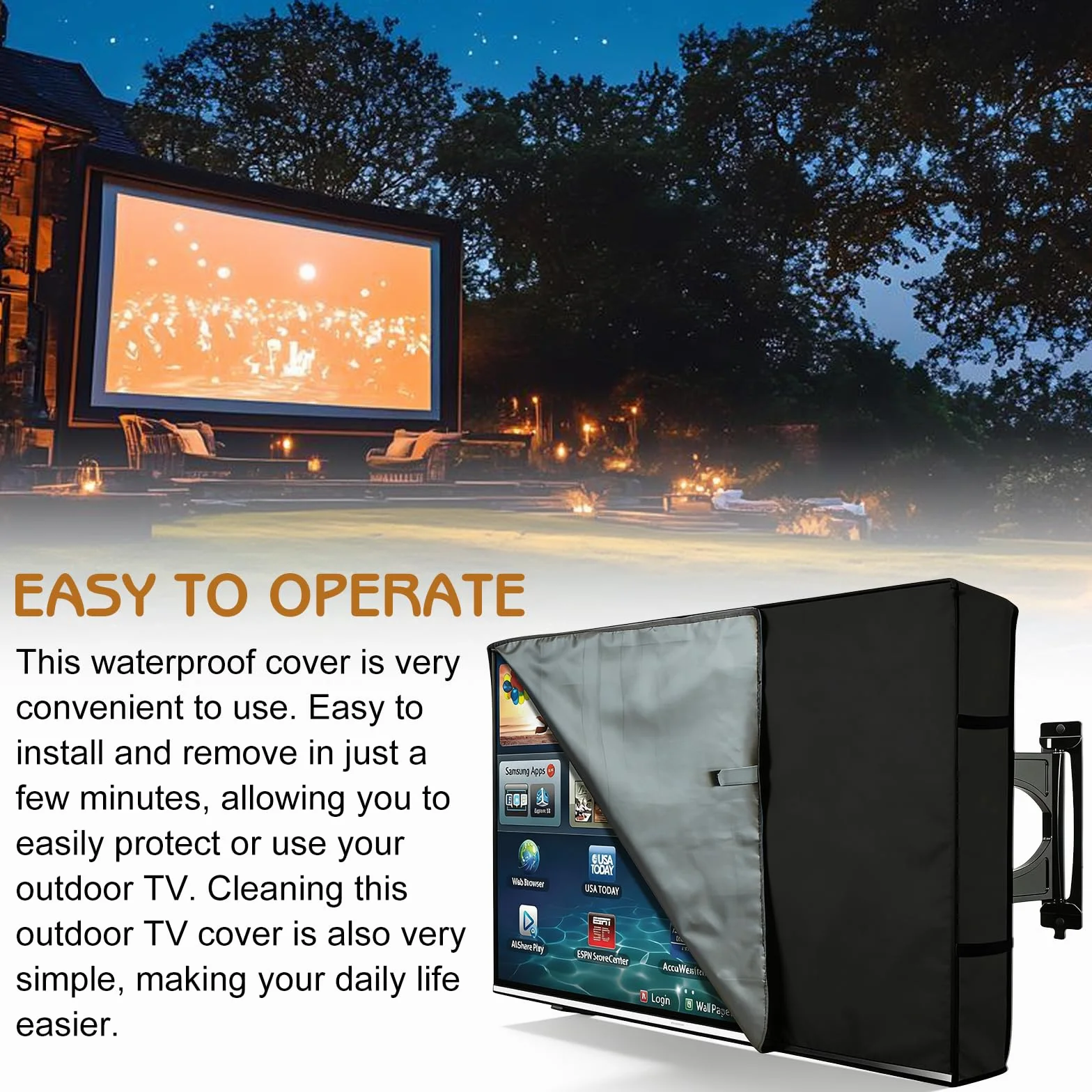 Copertura per TV esterno 40-42 pollici Oxford 600D impermeabile antipolvere resistente intemperie