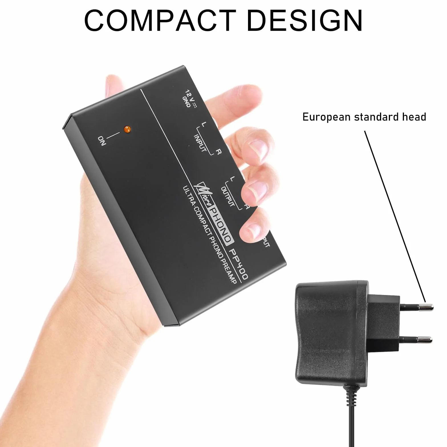 Phono Preamplificatore Preamp per Giradischi MM RCA Input Output con Alimentatore