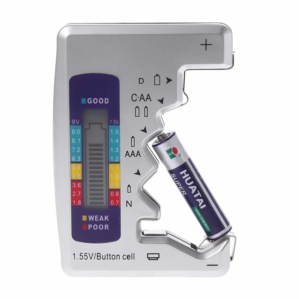 GUMEI Digital Battery Tester Rilevatore di capacità per batterie AA AAA C D N 9V 6F22 Celle a Bottone 1,55V