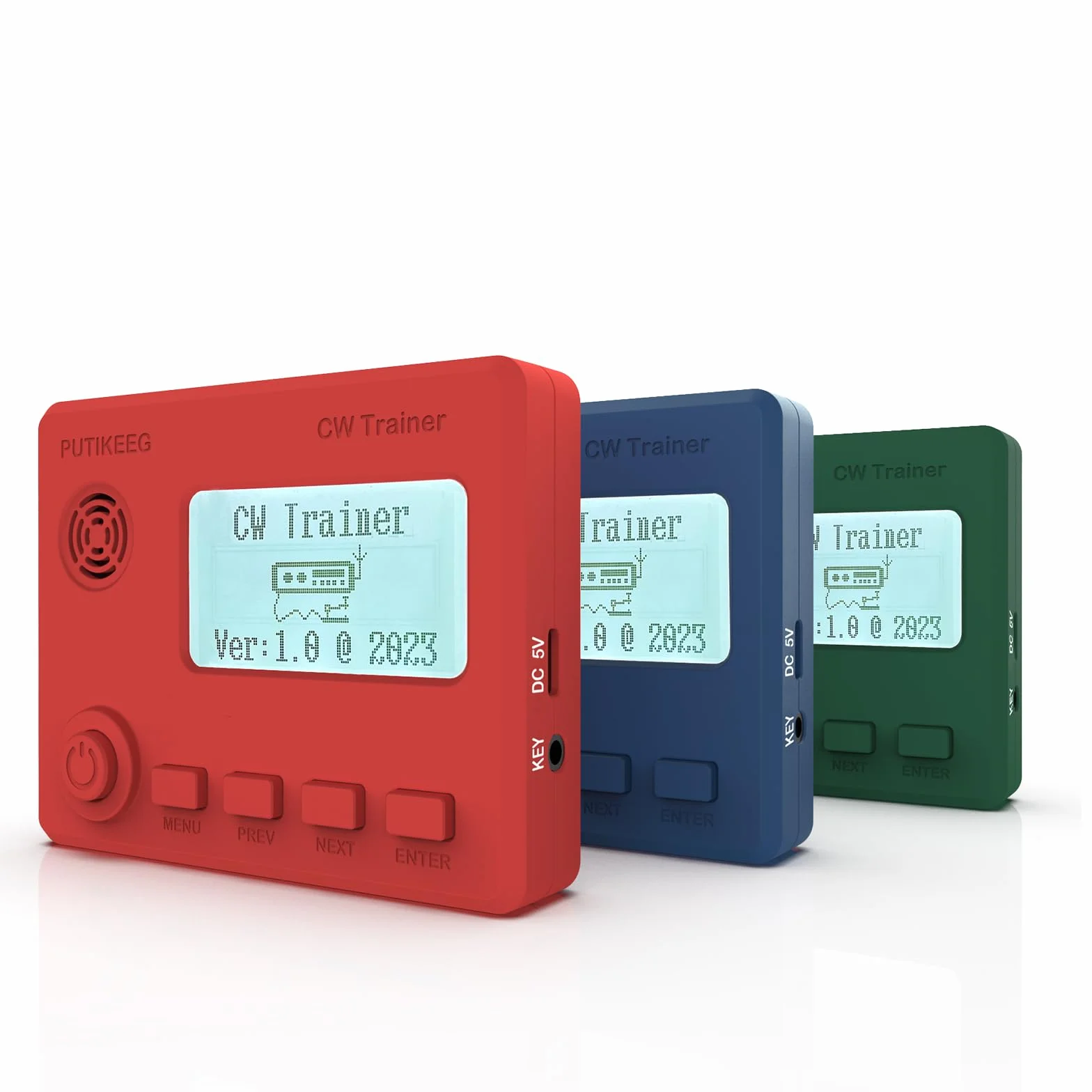 Moore Mini CW Trainer con Display, Radio Onde Corte, Telegrafo, per Imparare Chiavi dell'Auto, Cavo Ricarica Blu
