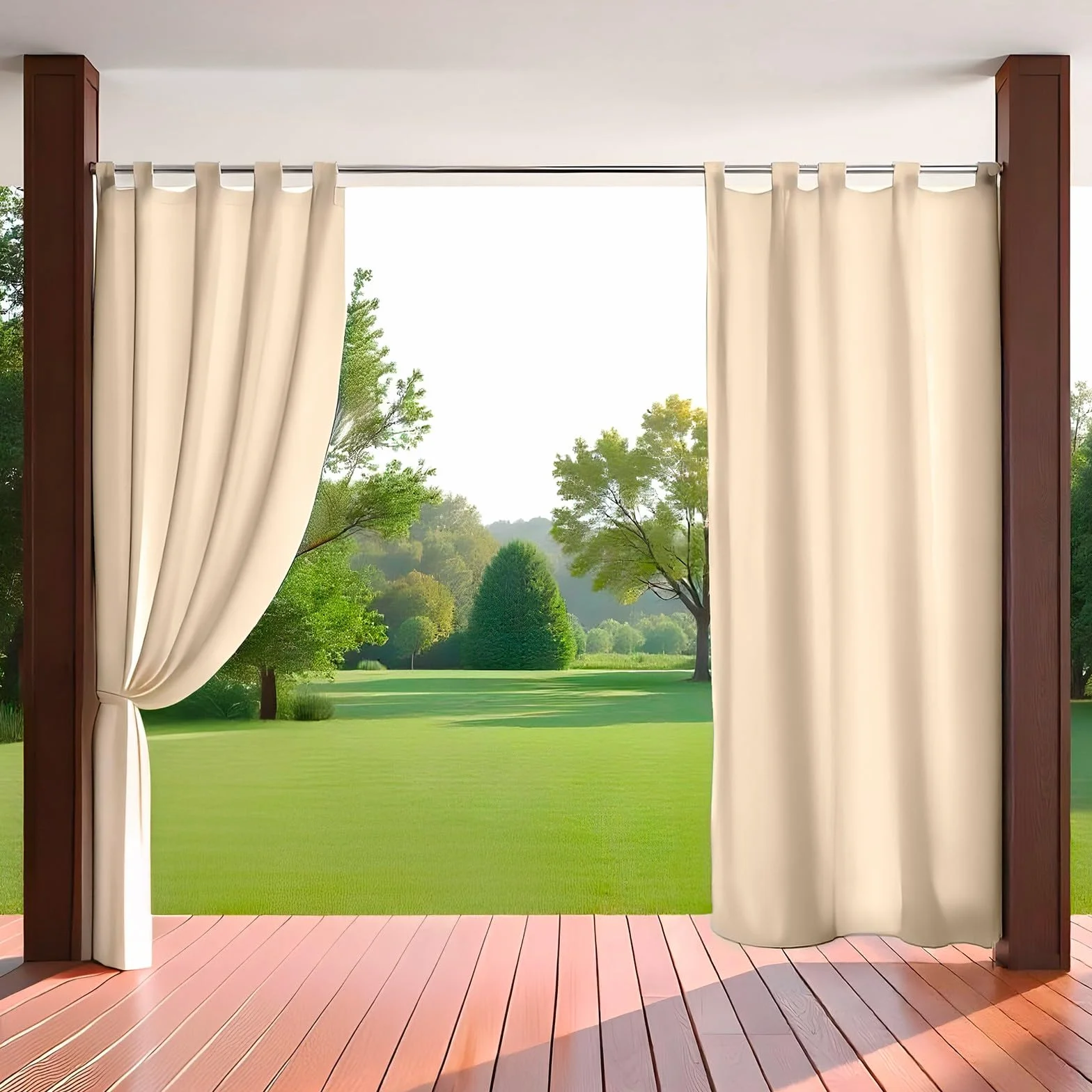 PARAMAISON Tenda Idrorepellente Esterno Forsta 150x200 cm, Bretella con Stretch, Fermatenda, Poliestere, Protezione Solare, Gazebo | Beige