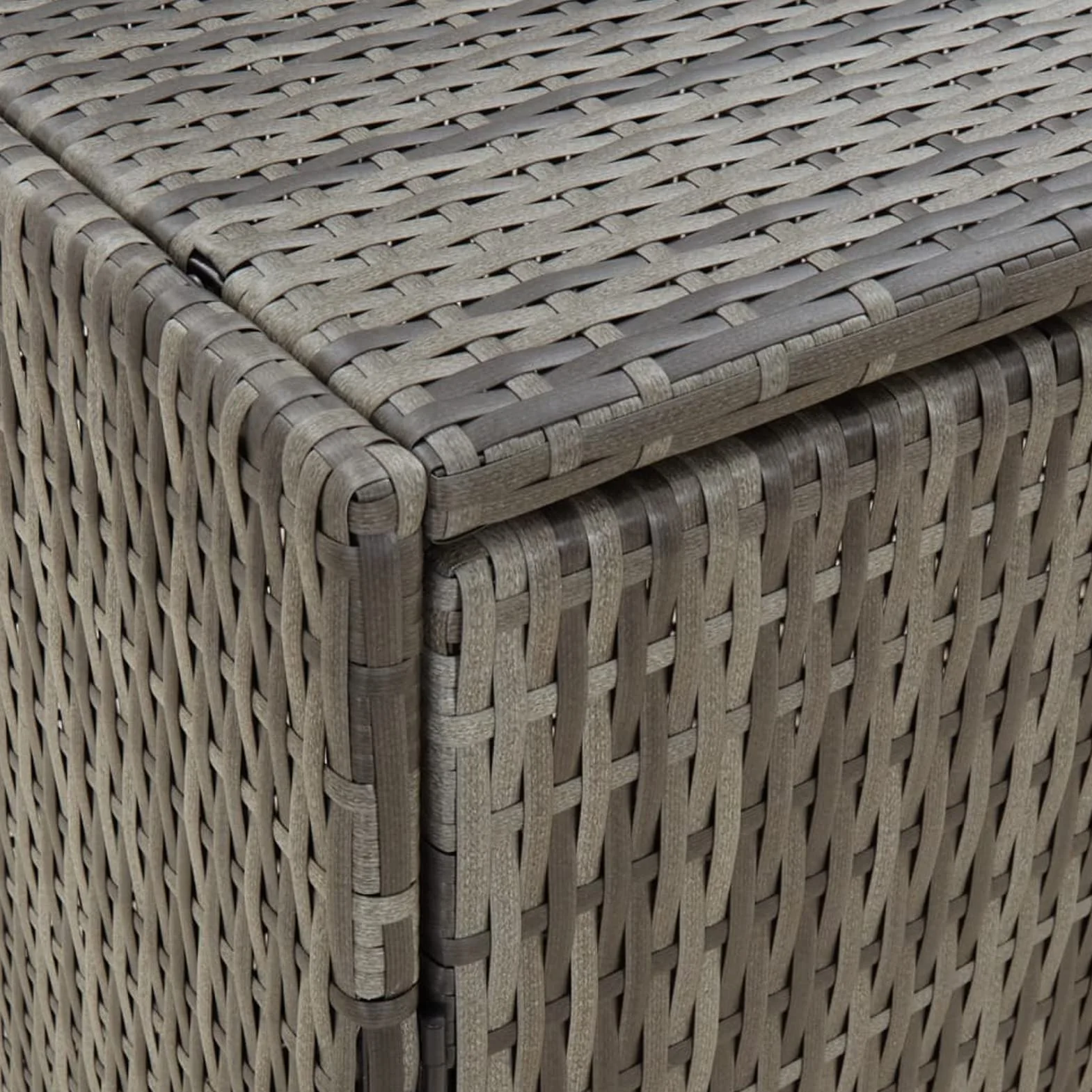 Rantry Mobile Portaoggetti da Giardino Polyrattan Grigio 198x55,5x80cm Armadio Ripostio