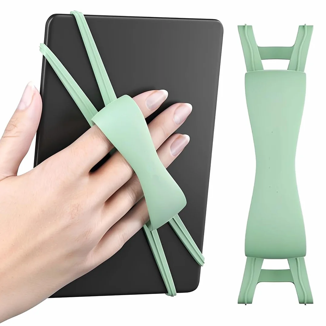 Antiscivolo Cinturino di Presa Elastico per Tablet e E-Reader Compatibile con Custodie (Verde)