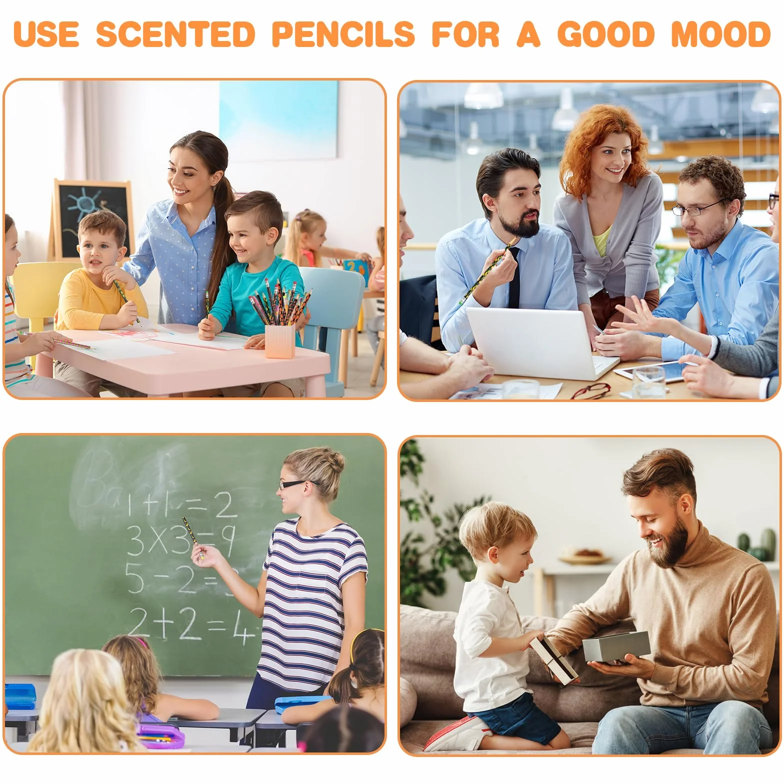 Vicloon Matite Profumate HB Grafite 32pcs con Gomma per Scuola Ufficio Disegno
