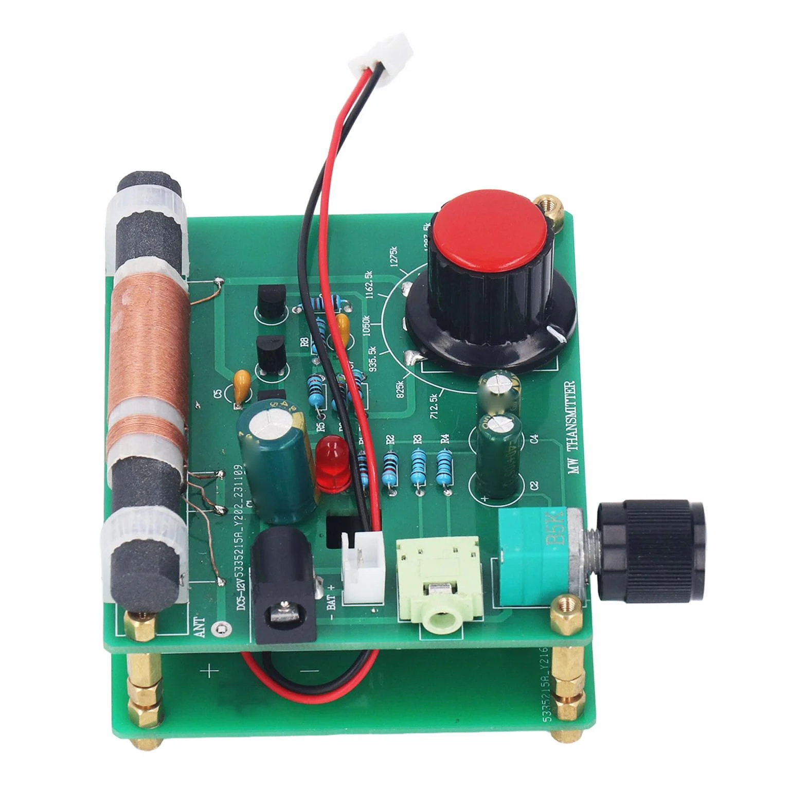 Kit Trasmettitore AM 20-500 MW Antenna 2-5 M Regolabile 530-1600kHz 3,5mm Input Suono