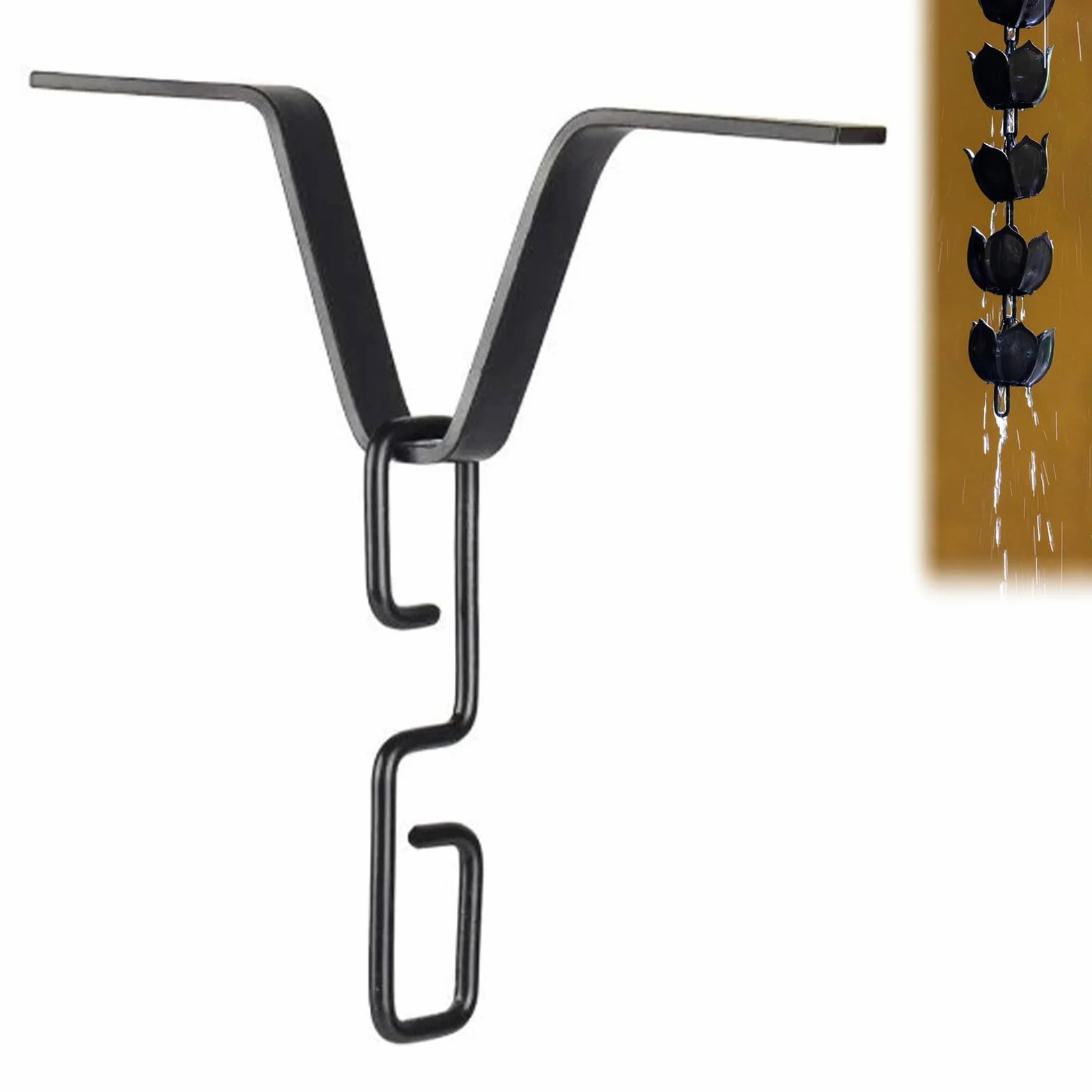 Gancio per Catena Antipioggia 2 Pcs | Ganci per Grondaie Metallo | Clip per Grondaia Antipioggia