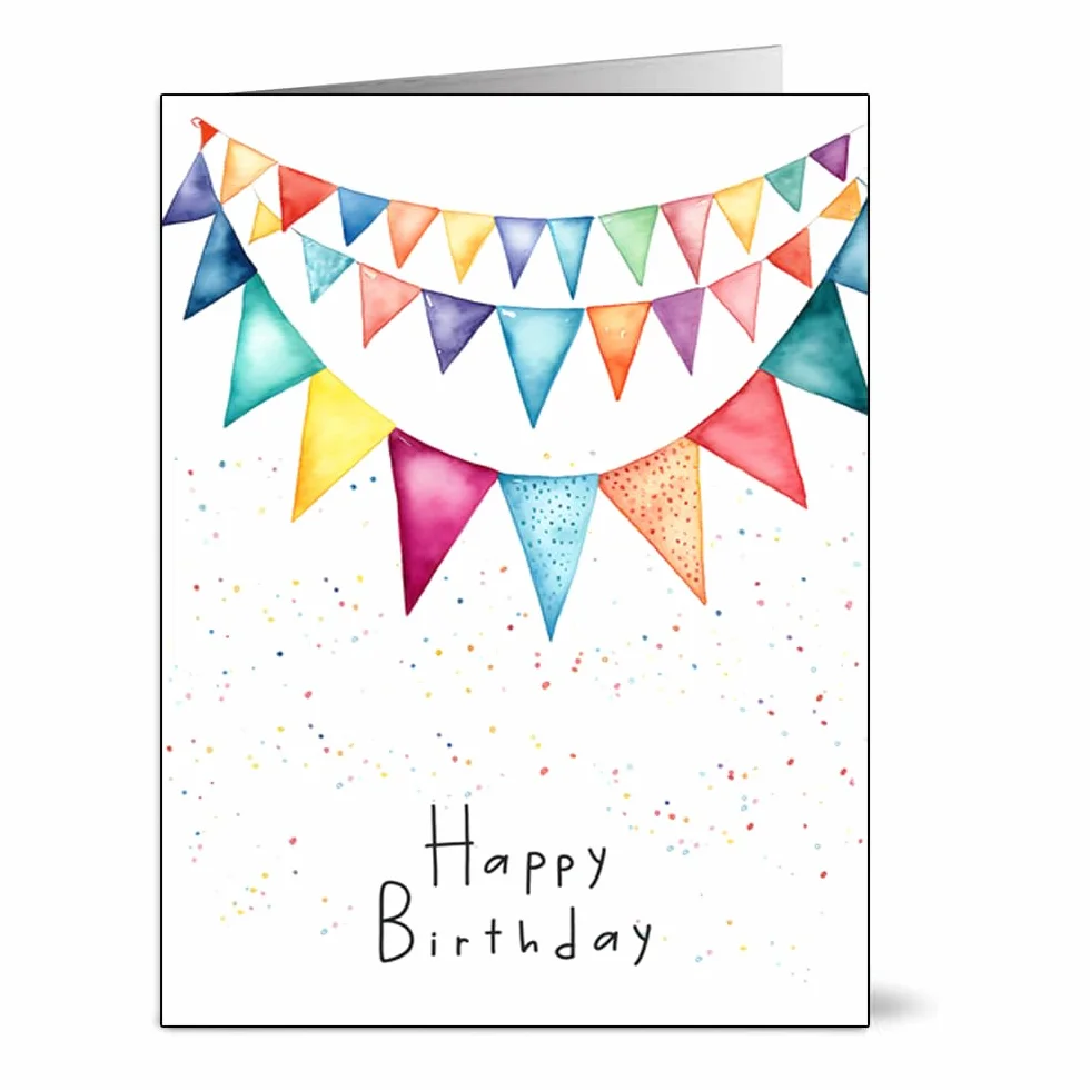 Biglietti di compleanno ad acquerello 30 disegni diversi con buste in carta riciclata
