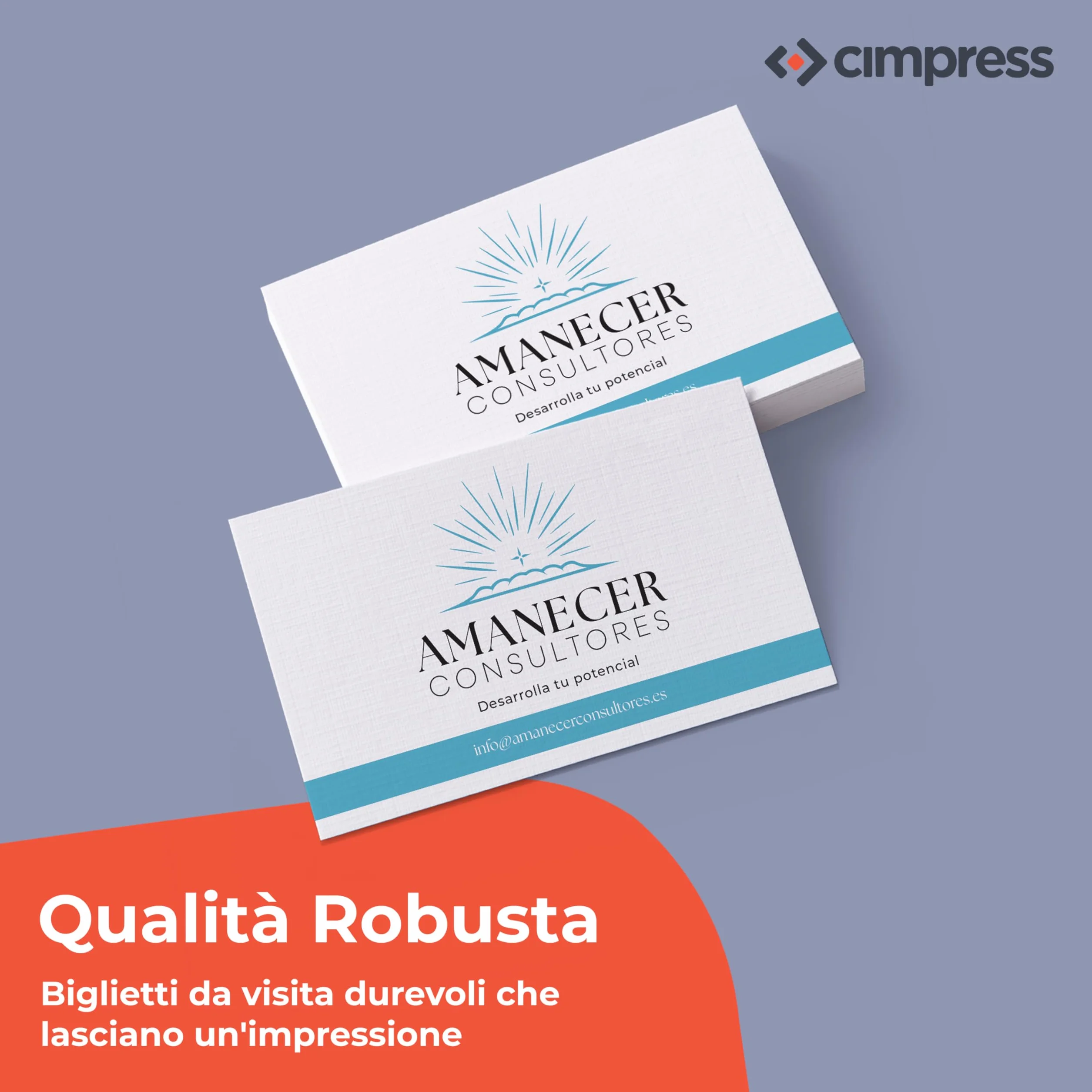 Cimpress Biglietti da Visita Personalizzati 100 sztuk 300g/m² Opaco 85x55 mm Fronte Retro
