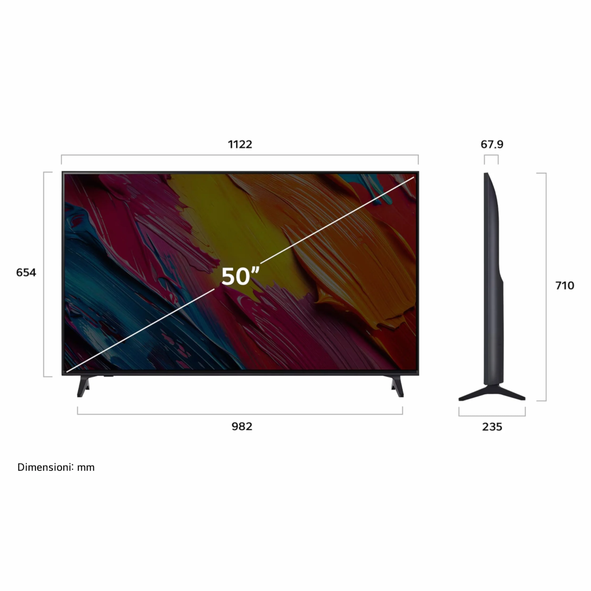 LG QNED70 Smart TV 50 pollici 4K, Processore α7 Gen8, Dynamic QNED Color, webOS AI, Gaming VRR 4K@60Hz