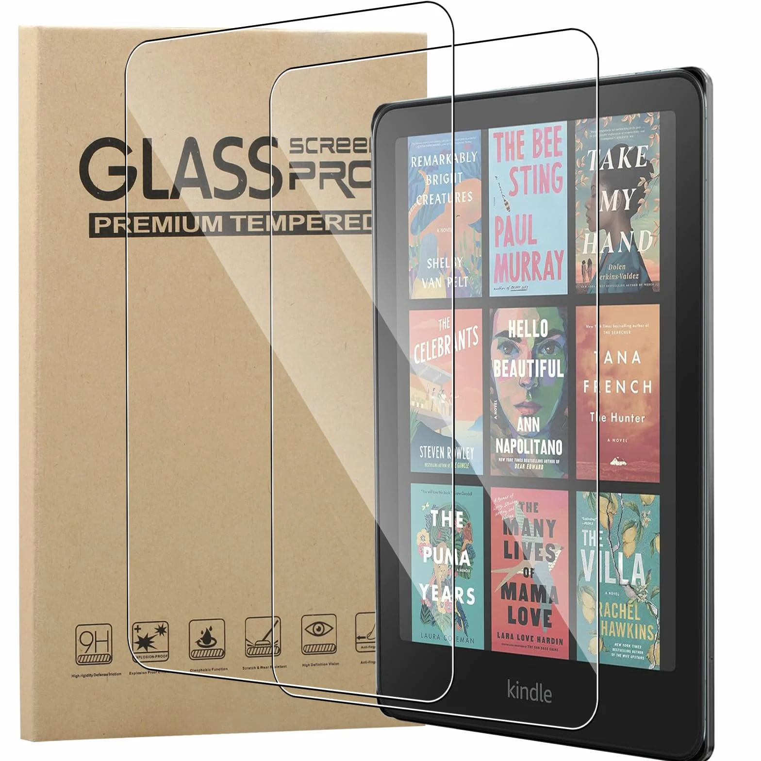 MEMELOKA Vetro Temperato per Kindle Paperwhite 12th Generation 2024/Kindle Colorsoft Signature Edition 2024, 2 Pezzi, Durezza 9H, Antigraffio, HD Pellicola Protettiva