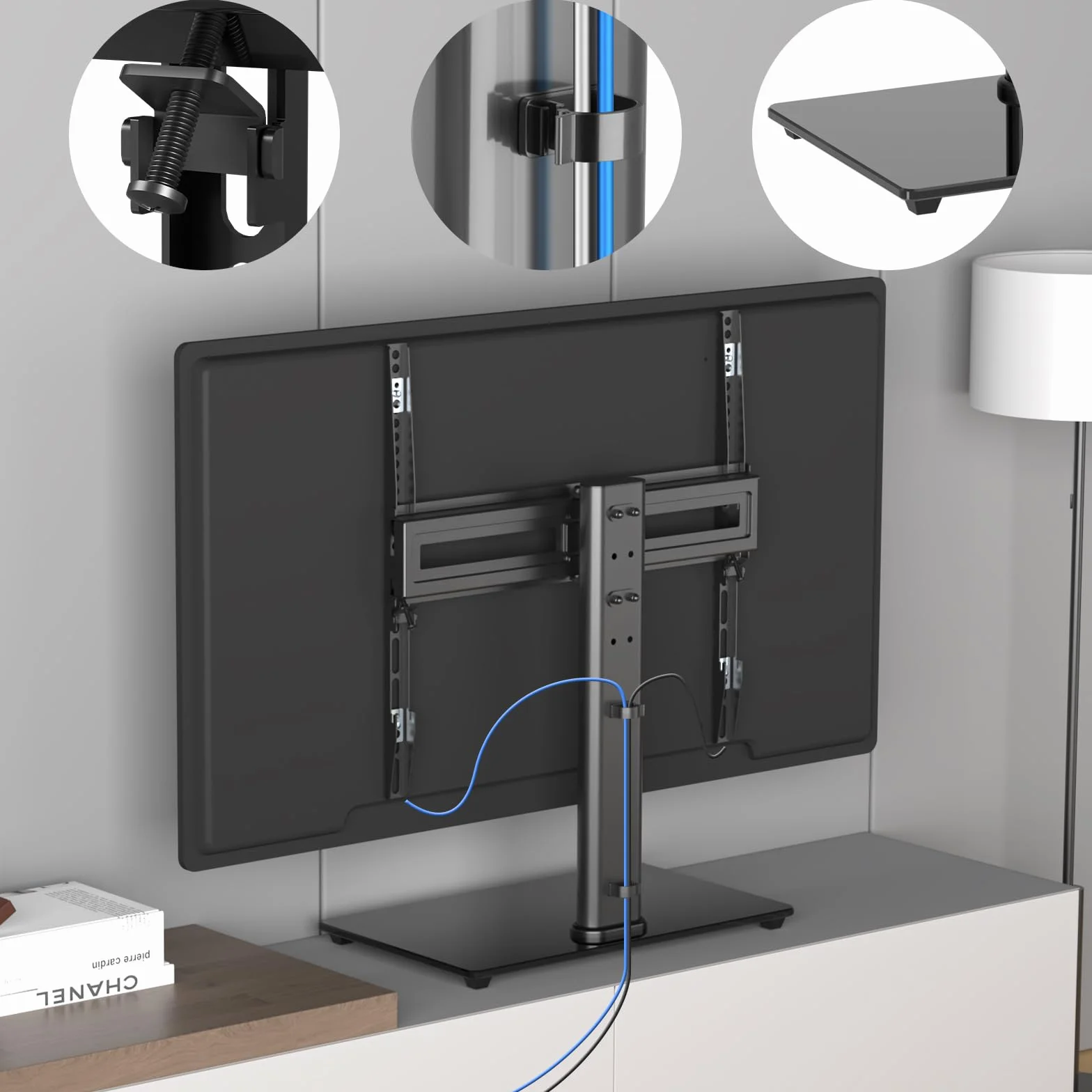 Suptek Supporto TV universale girevole da tavolo per schermi 26-55" 45kg VESA 400x400 mm TS202