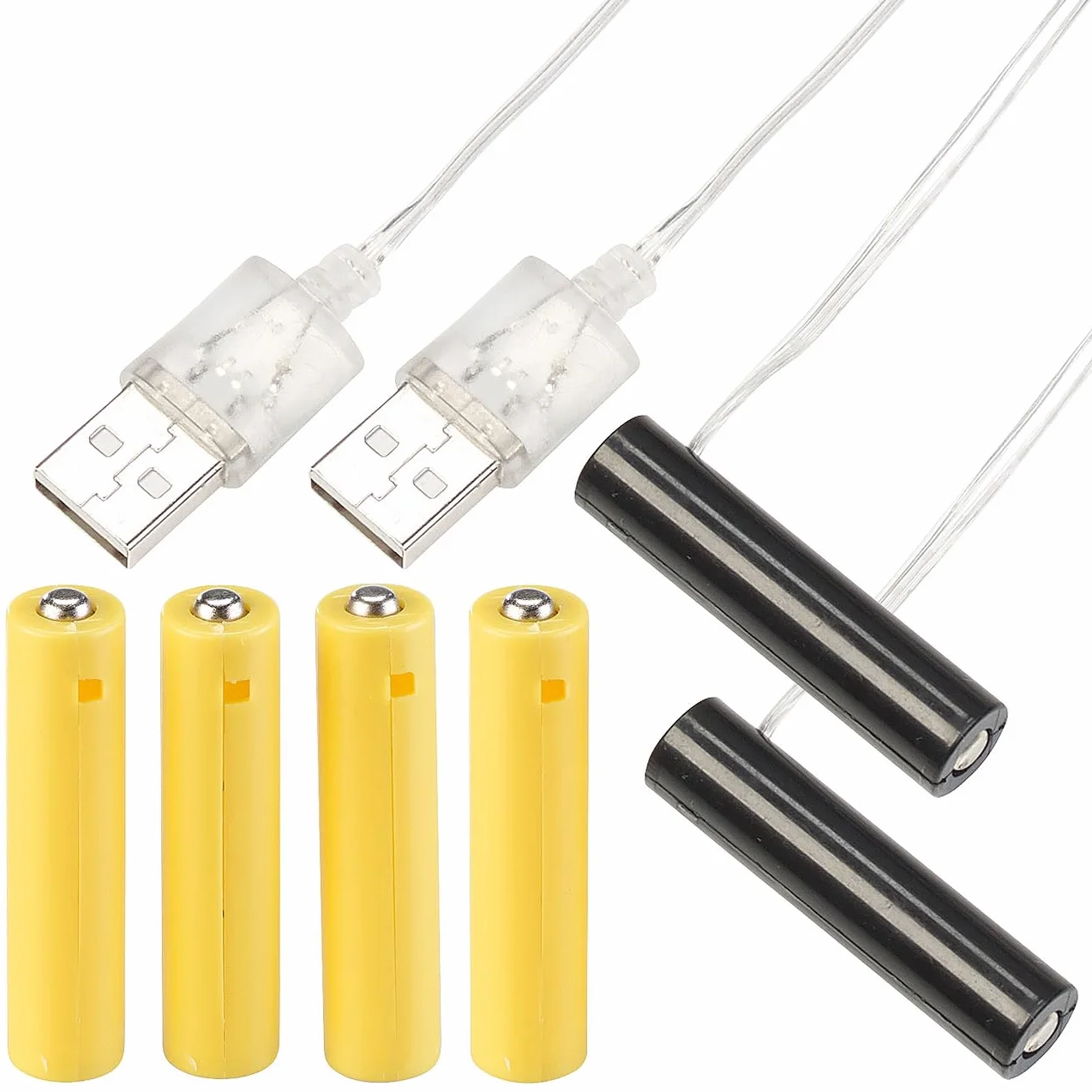 Revolt Adattatore di batteria USB universale 4 pezzi per dispositivi 3V 4,5V AA AAA