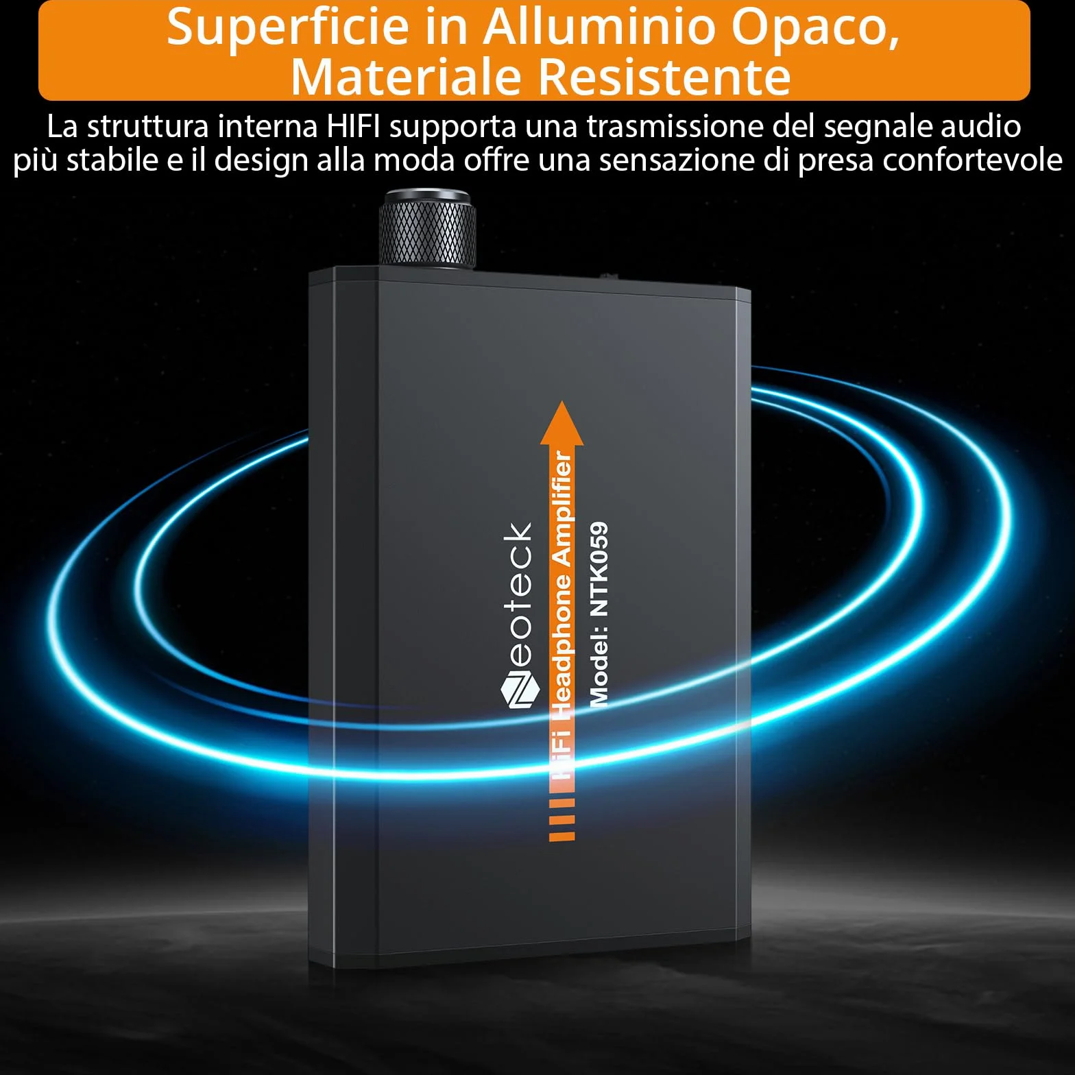 Neoteck Amplificatore Cuffie Portatile 3.5mm 16-300Ω HiFi Alluminio