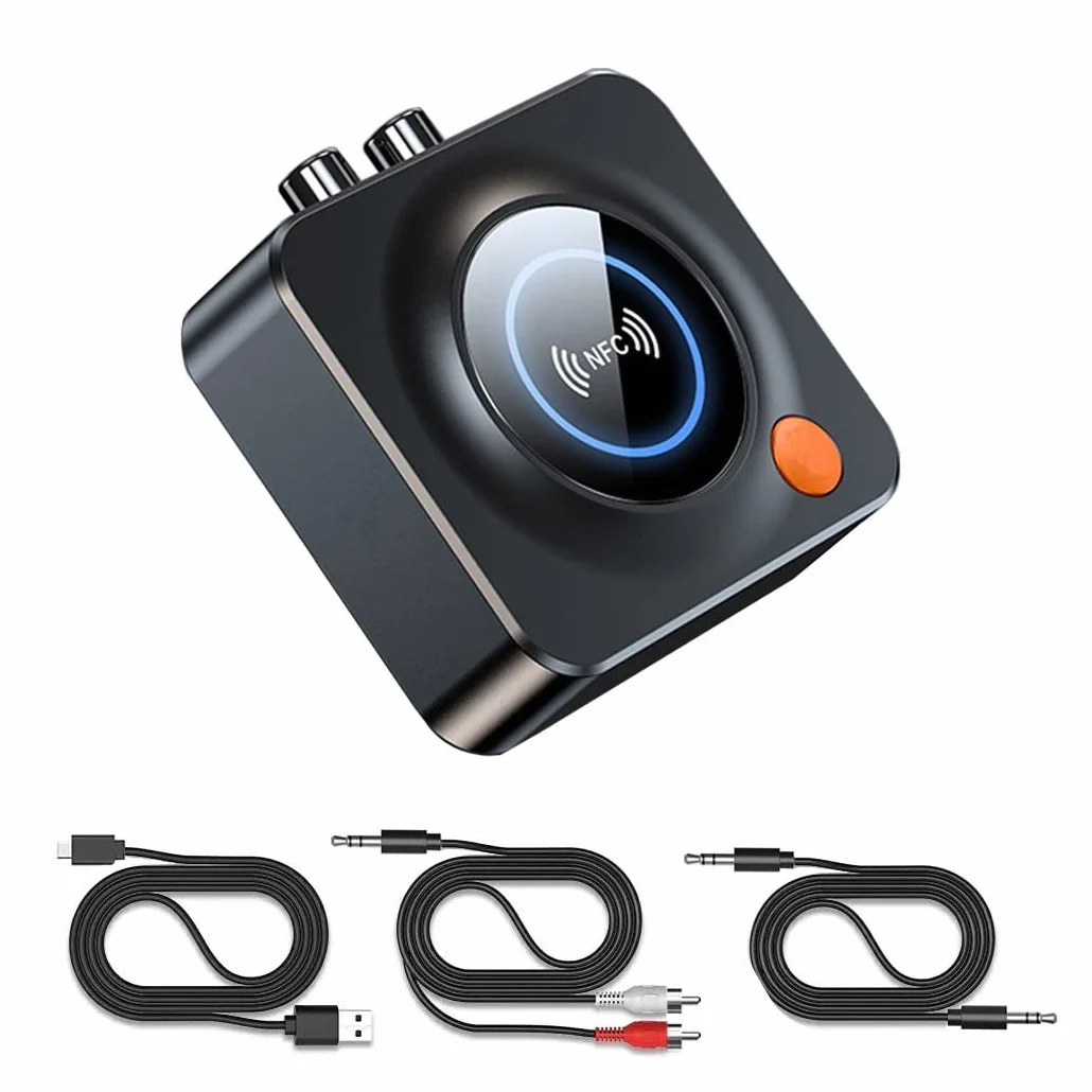 eppfun Ricevitore Bluetooth 5.3 HiFi Adattatore Audio RCA AUX Jack 3.5mm per Stereo Casa