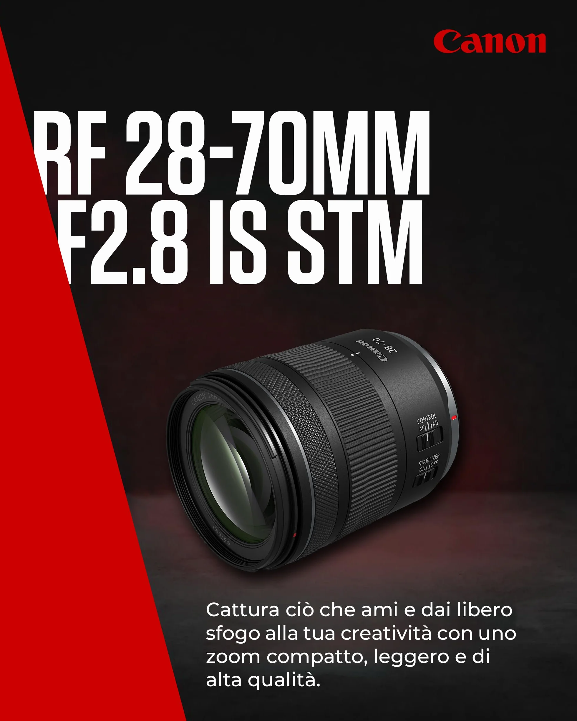 Canon Obiettivo zoom standard RF 28-70mm F2.8 IS STM per fotocamere EOS R