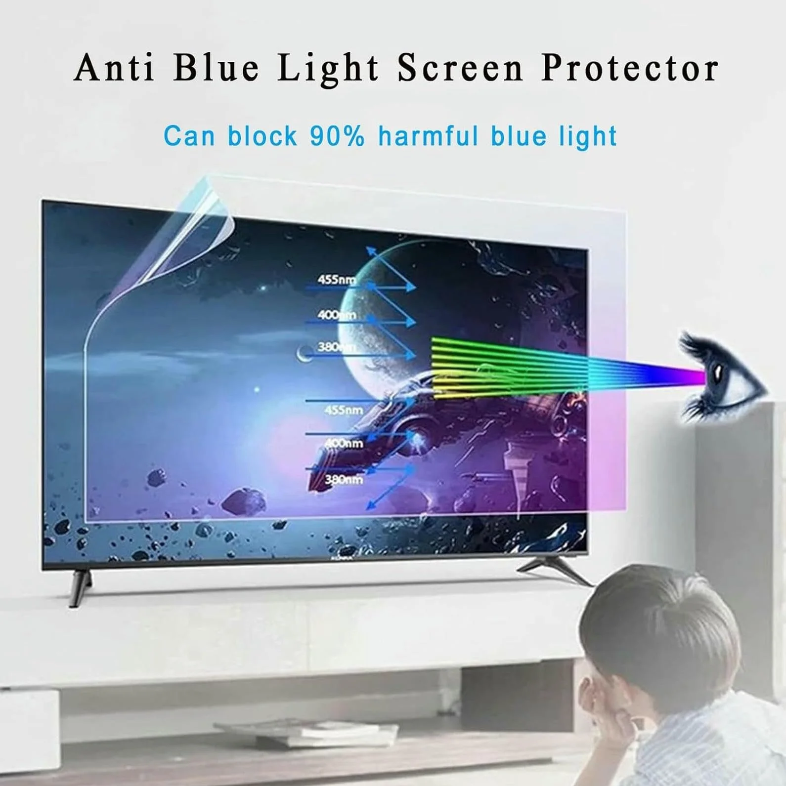 Pellicola Protettiva Opaca Schermo TV 32-75 Pollici Anti-Luce Blu Antiriflesso per Display LCD LED OLED HDTV
