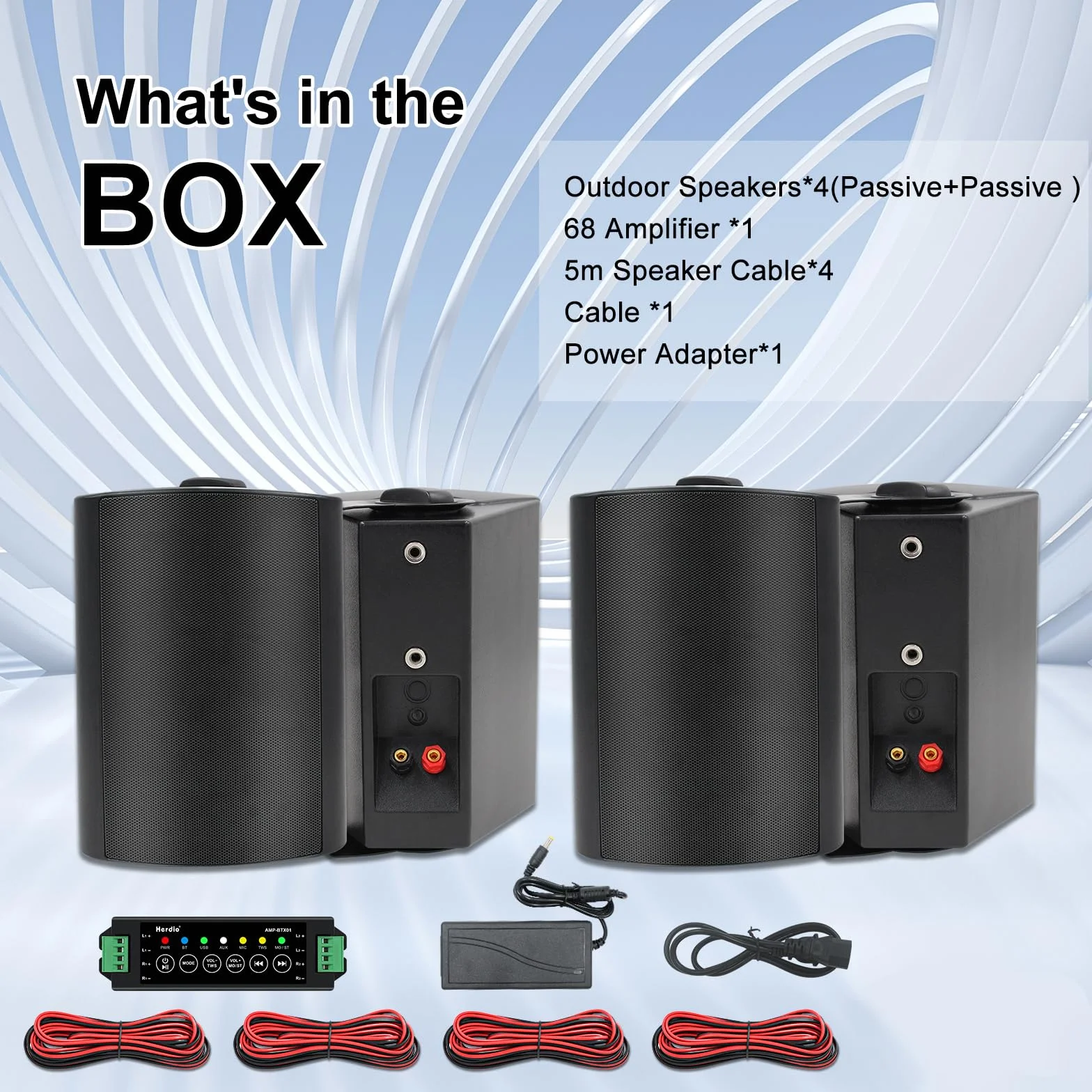 Herdio 5,25 Pollice Bluetooth Casse per Esterno 600 Watt Altoparlanti