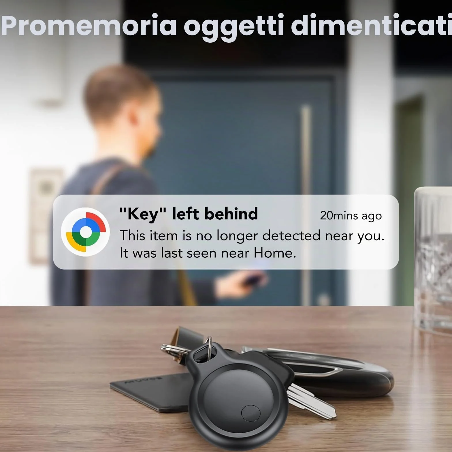 Android Smart Tag Tracker con Google Find Hub IP68 Impermeabile Bluetooth Localizzatore Custodia Protettiva 4 Nero