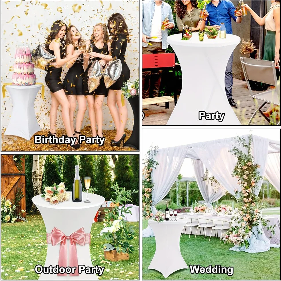 Tovaglia Elastica Cocktail 2 Pezzi per Bar Patio Matrimoni Banchetti Feste