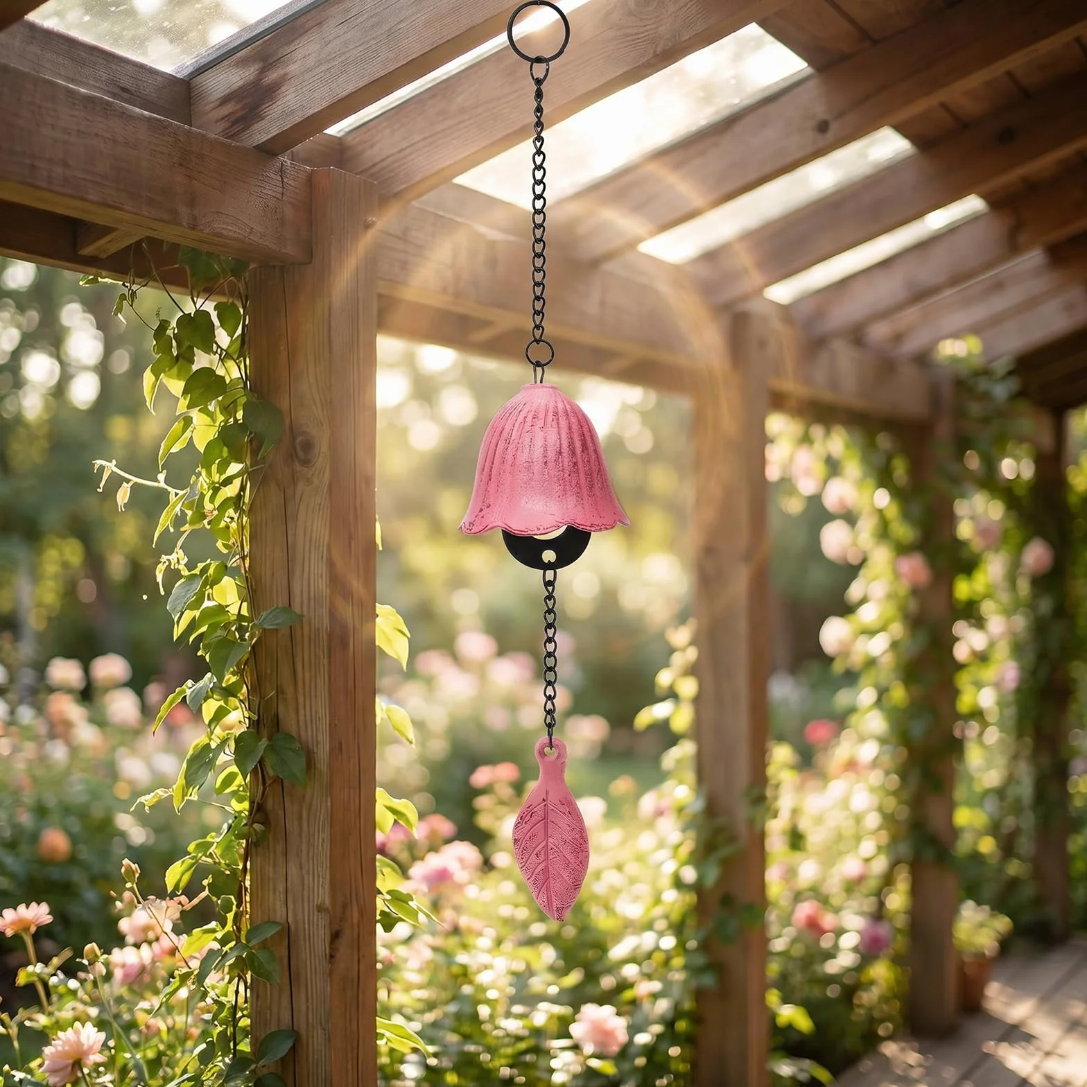 Scacciapensieri giapponesi a forma di foglia, piccole campane a vento giapponesi in ghisa, ciondolo da appendere all'aperto, ornamento per benedizioni, balcone, giardino, terrazza, cortile