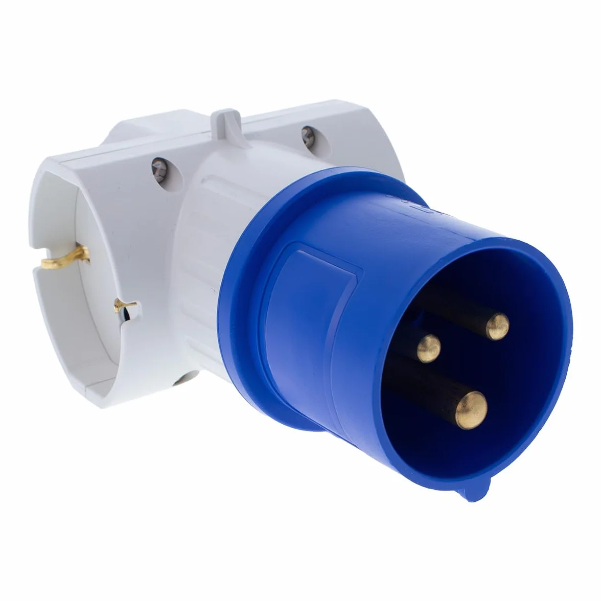 A2ZWORLD, Adattatore Spina Industriale CEE 2P+T 16A 250V + 3 Prese Schuko/Bipasso/EU, Prodotto Versatile, Bianco