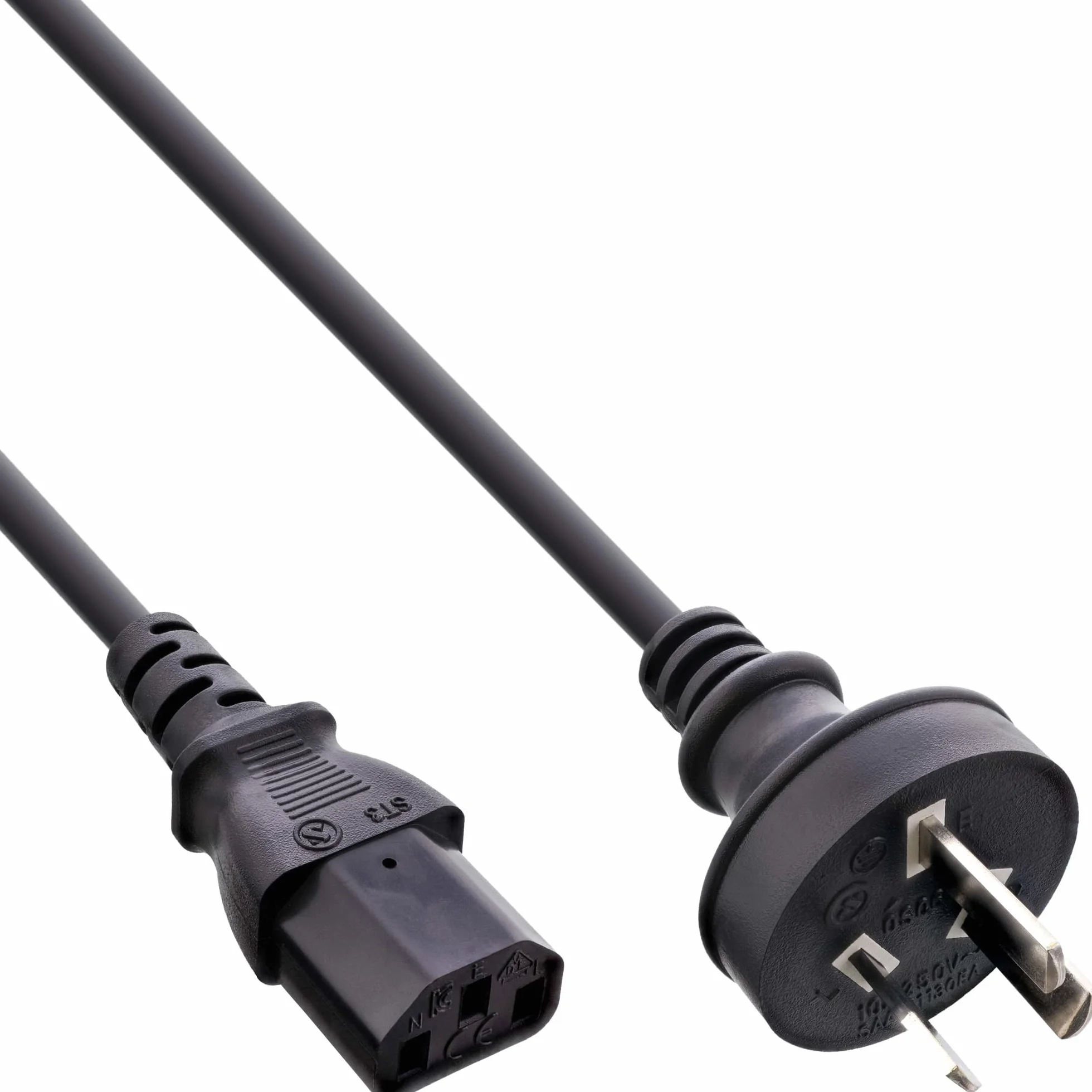 InLine 20110 Cavo Alimentazione Internazionale, Spina AS 3112, IEC-320-C13, 1.8 m, Nero