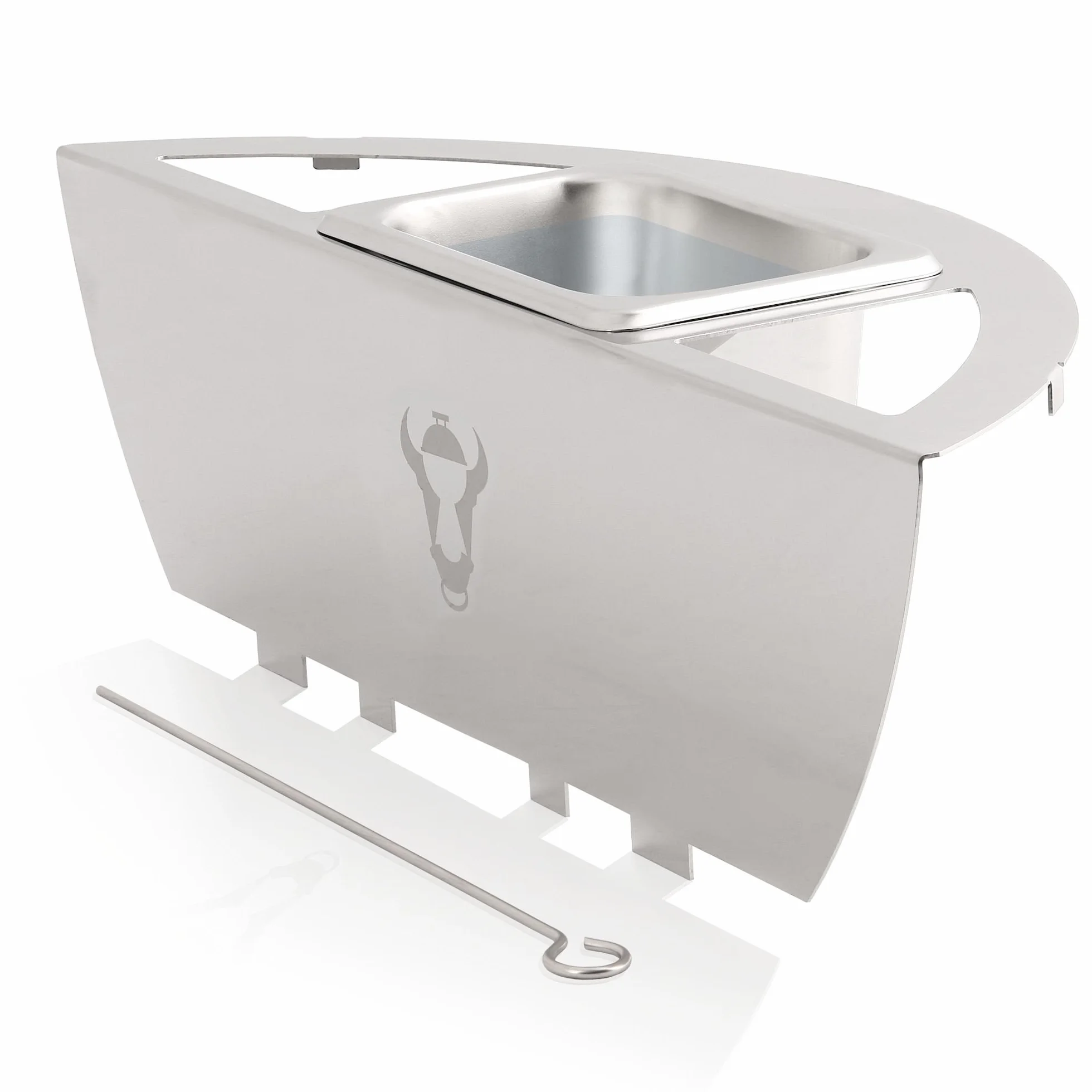 BBQ-Toro, affumicatore per barbecue “Midland” in acciaio inox V2A, per barbecue rotondi con diametro di 57 cm, con serbatoio dell’acqua